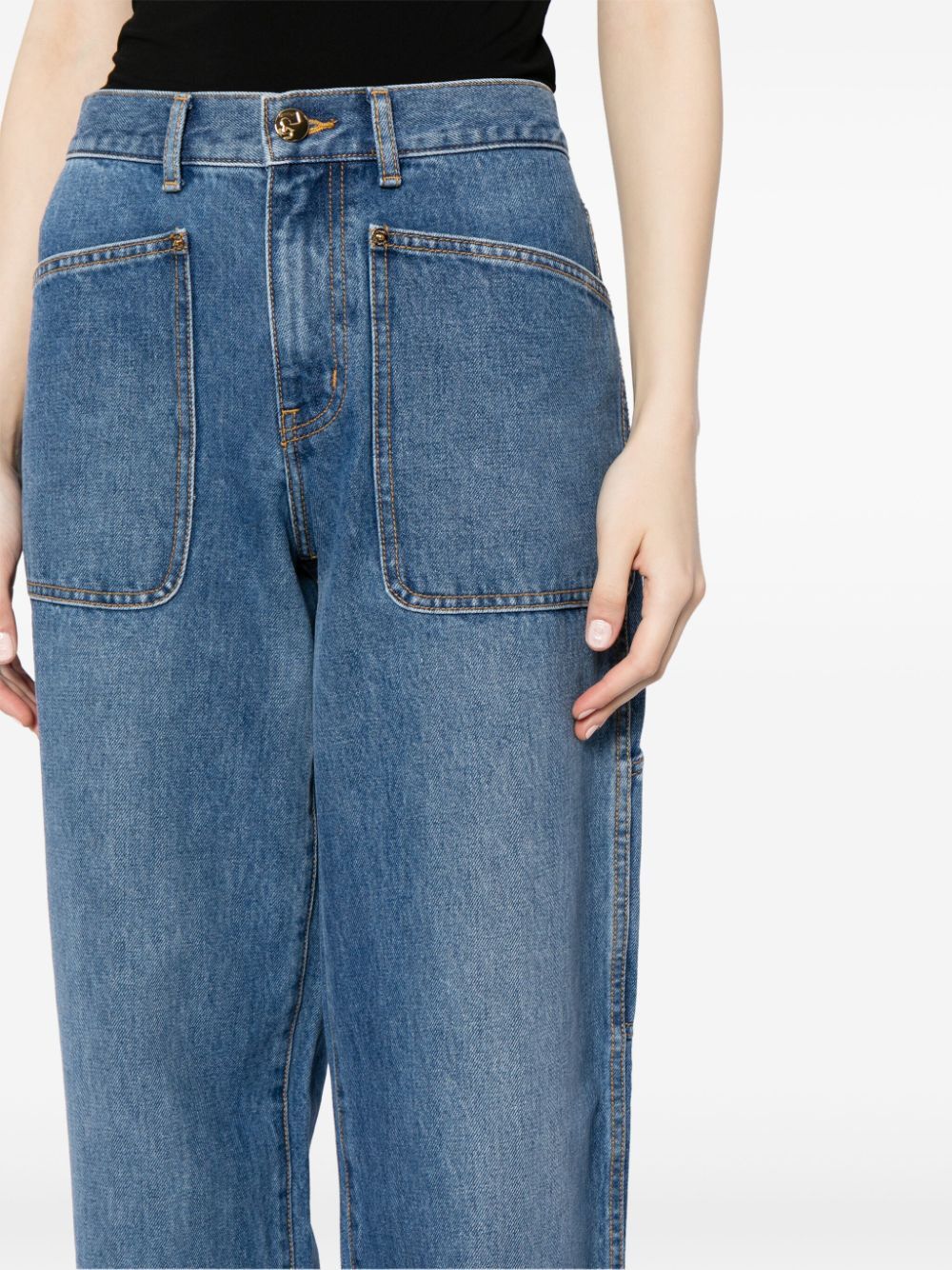 Tory Burch o1s22i1n1024 High-Waisted Cargo Style Jeans in Blue Size 25" / US 0 / IT 36 - 5 Thumbnail