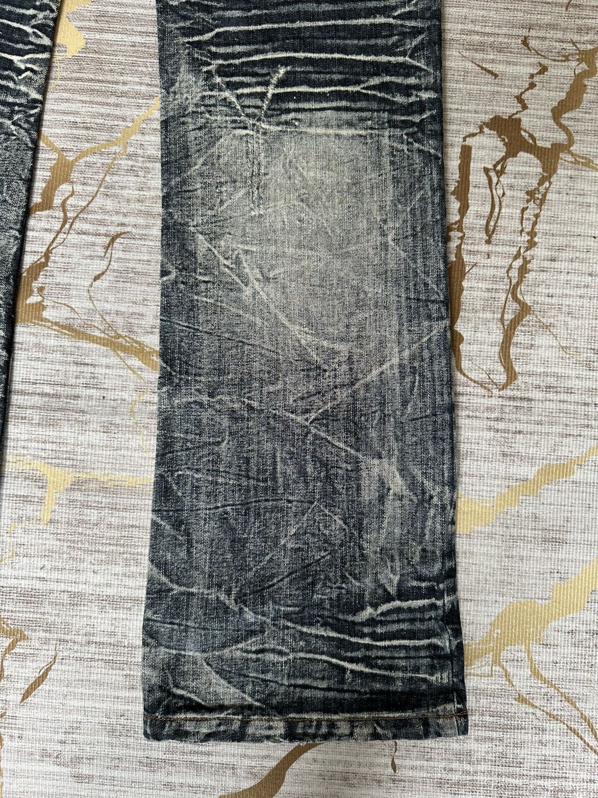 Tornado Mart FLARE Black Barcara Distressed Claw Marks Design Denim Size US 30 / EU 46 - 14 Thumbnail