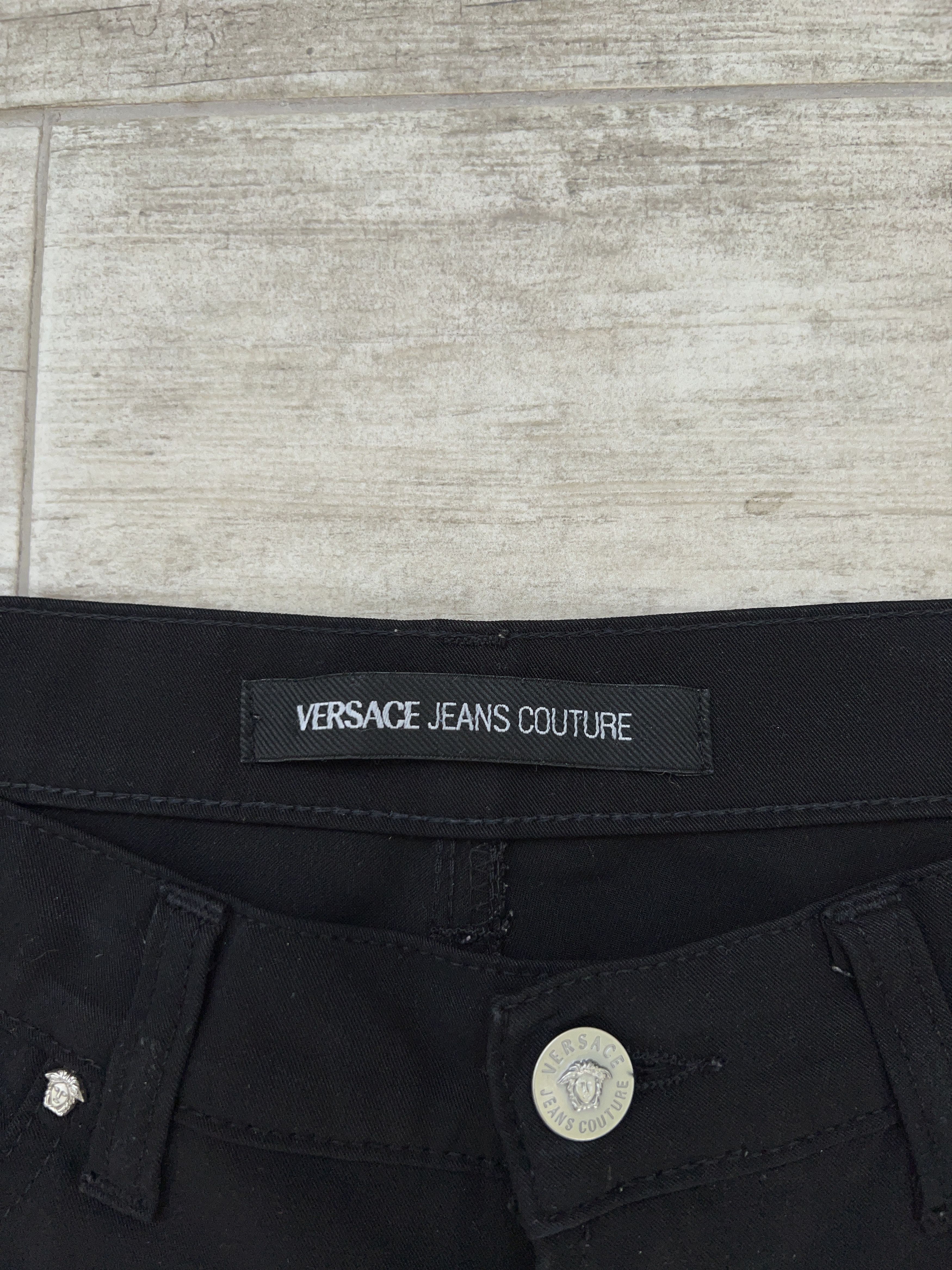 Versace × Versace Jeans Couture × Vintage Black Jeans Pants Trousers Polyester Size 30 44 Size 30" / US 8 / IT 44 - 12 Thumbnail