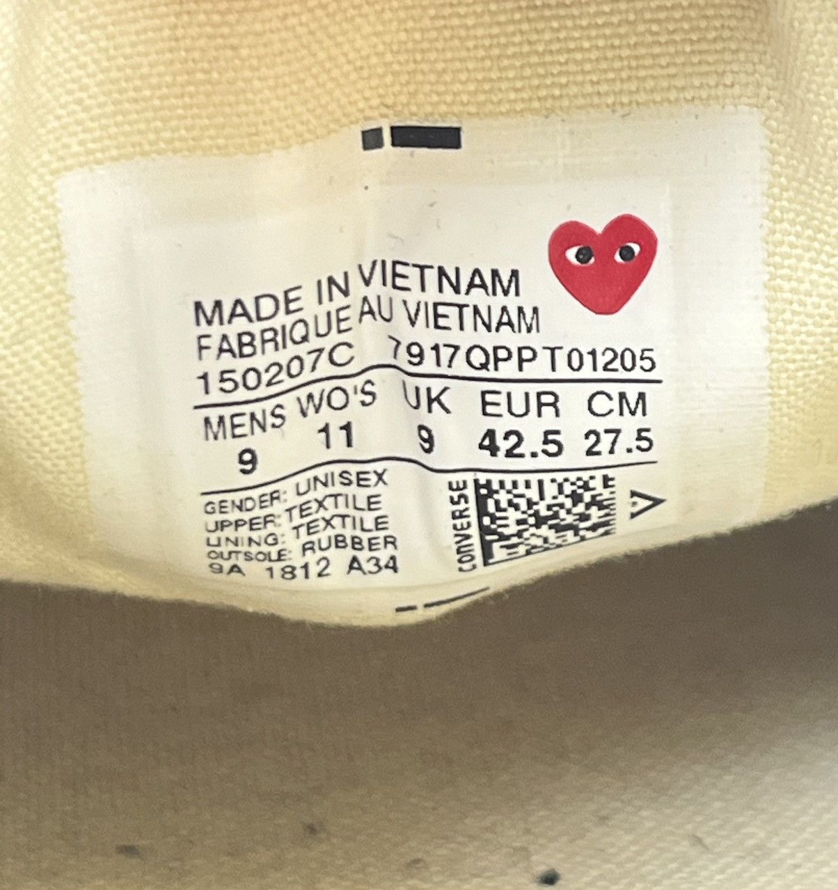 Converse Converse Play Comme Des Garcons White Heart Sneakers Shies Size US 9 / EU 42 - 16 Thumbnail