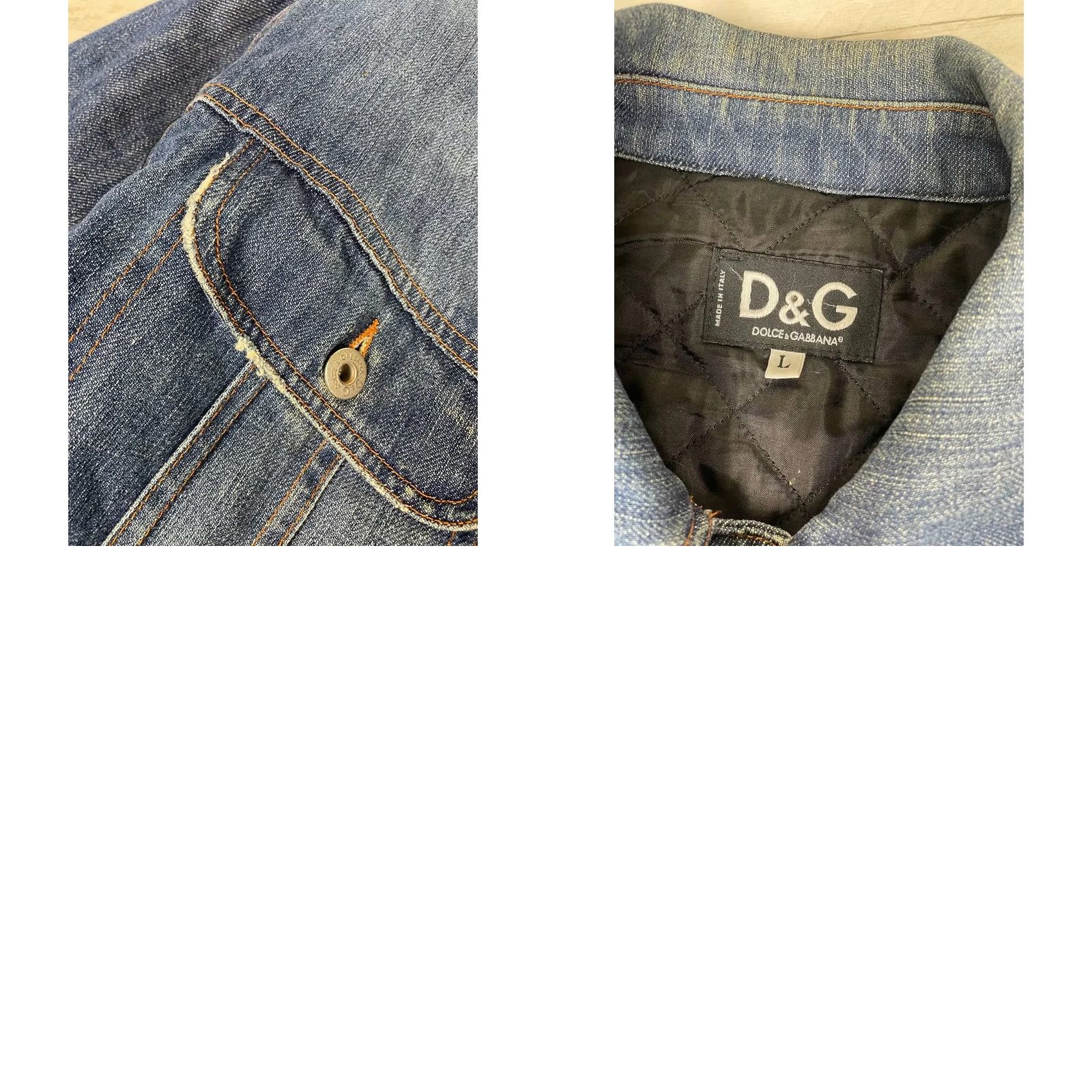 Dolce & Gabbana VINTAGE Dolce&Gabbana Denim Jacket Mens L Blue 90s 90s Bomber Logo Denim Jacket Leather? Size US L / EU 52-54 / 3 - 11 Thumbnail