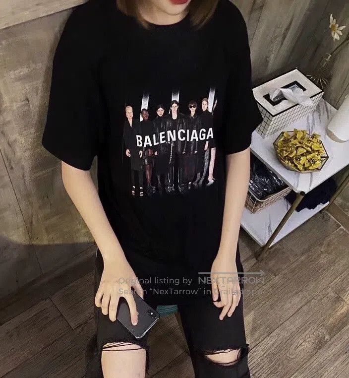 Balenciaga Balenciaga Black Logo Letter Printed Cotton Crew Neck Shor Size US XS / EU 42 / 0 - 9 Thumbnail
