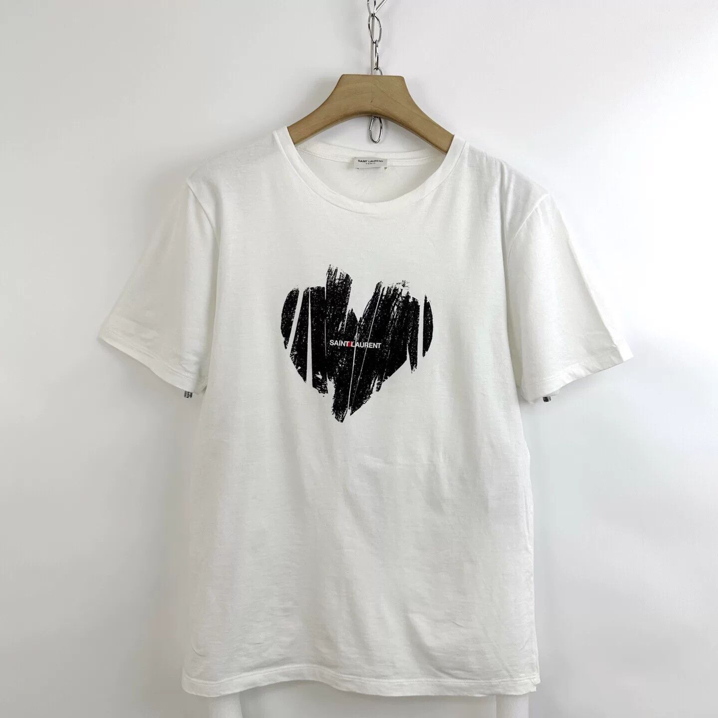 Saint Laurent Paris Saint Laurent SLP Heart Letter Short Sleeve Size XS / US 0-2 / IT 36-38 - 1 Thumbnail