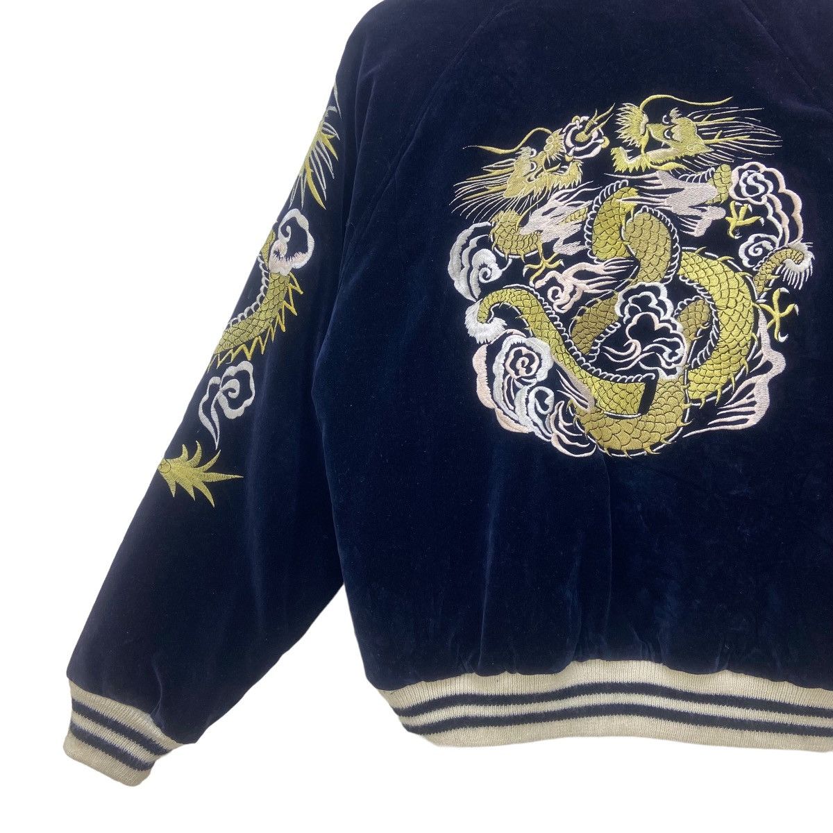 Japanese Brand Vintage Houston Navy Velvet Sukajan Souvenir Jacket Size US S / EU 44-46 / 1 - 8 Thumbnail