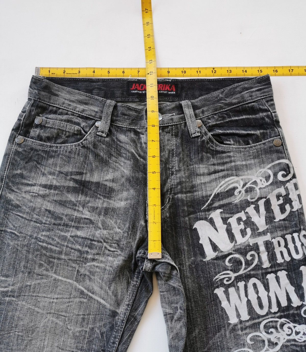 Japanese Brand Never Trust Woman Jack Serika Black Denim Jeans Size US 31 - 9 Thumbnail