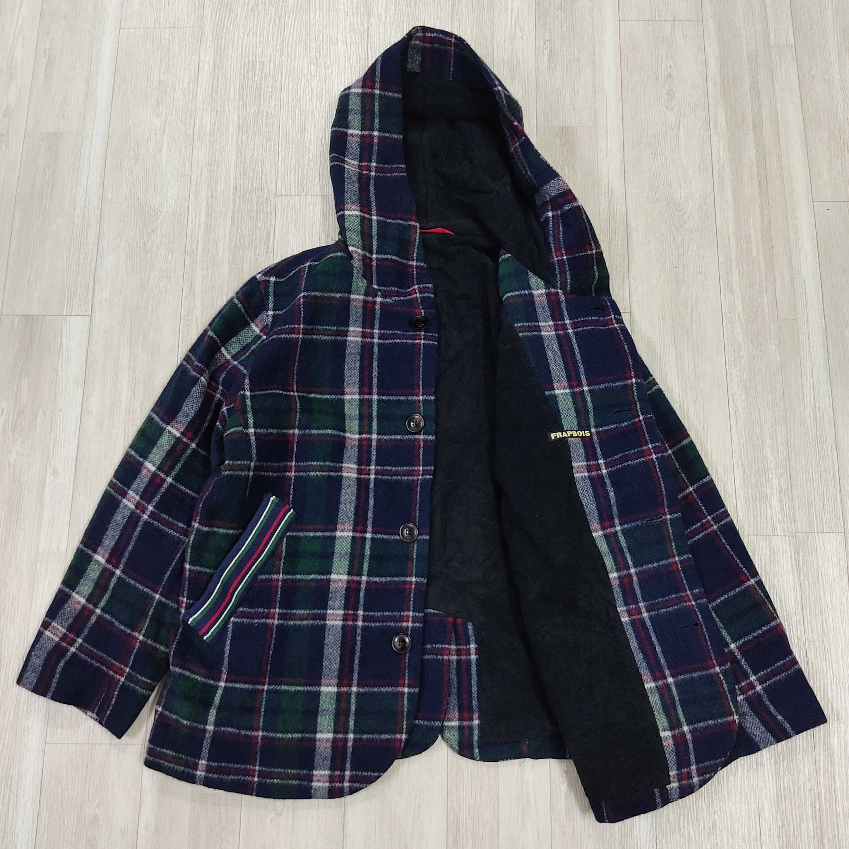 Frapbois Frapbois Plaid Hood Button Up Wool Jacket Size US M / EU 48-50 / 2 - 6 Thumbnail