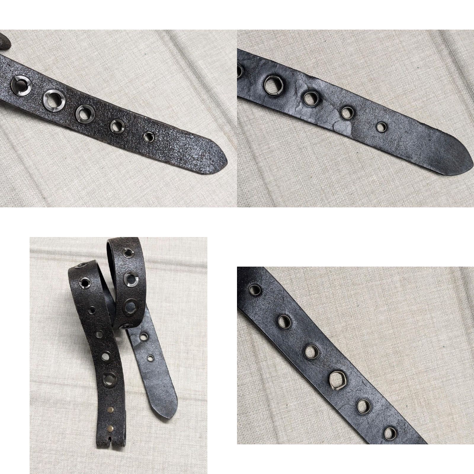 Hot Topic VINTAGE brown leather belt RIVTED studded western belt buckle 32 Men Size 32 - 8 Thumbnail