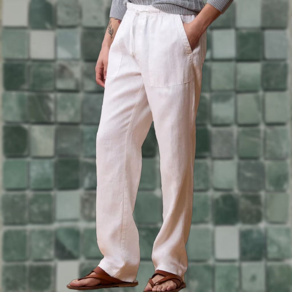Todd Snyder TODD SNYDER Straight Fit 100% Linen Beach Pants White Men 2XL Drawcord NWT Pants Beach White 2XL Mens Size US 39 - 1 Thumbnail