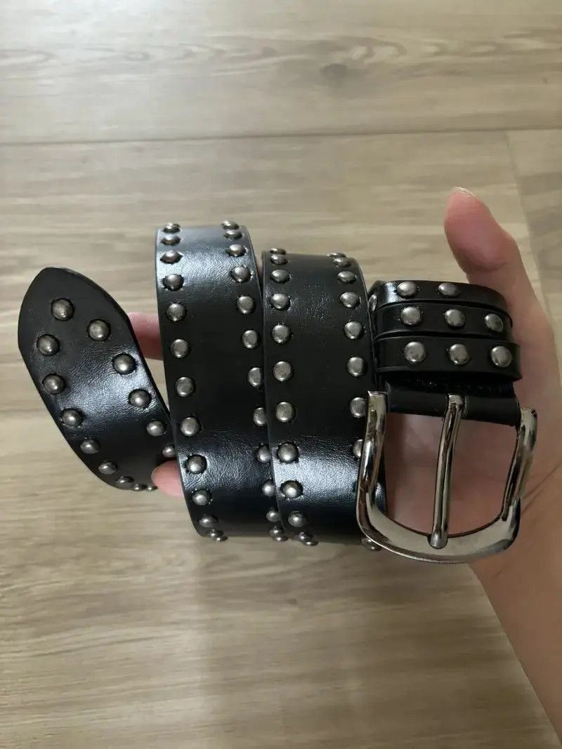 Japanese Brand × Vintage H1 - Vintage Rock Studded Belt (black) Size 32 - 1 Thumbnail