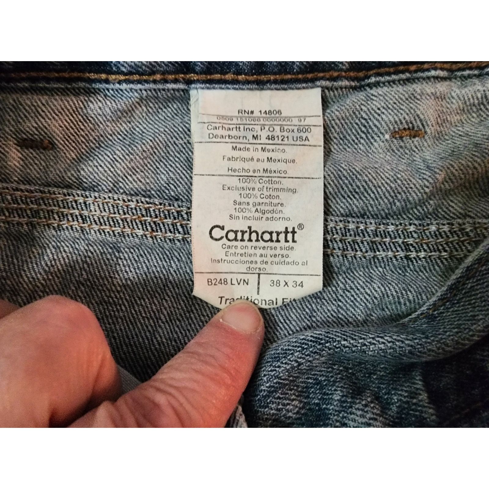 Carhartt Carhartt Jeans Men’s Size 38x34 B248-LVN Size US 38 / EU 54 - 3 Thumbnail
