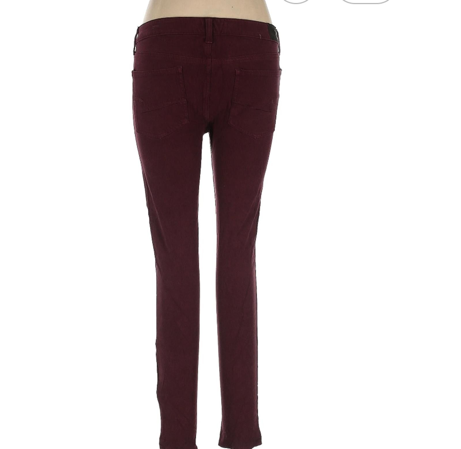 American Eagle Outfitters American Eagle Outfitters Burgundy Mid Rise Jegging Size 10R Size 32" / US 10 / IT 46 - 2 Thumbnail