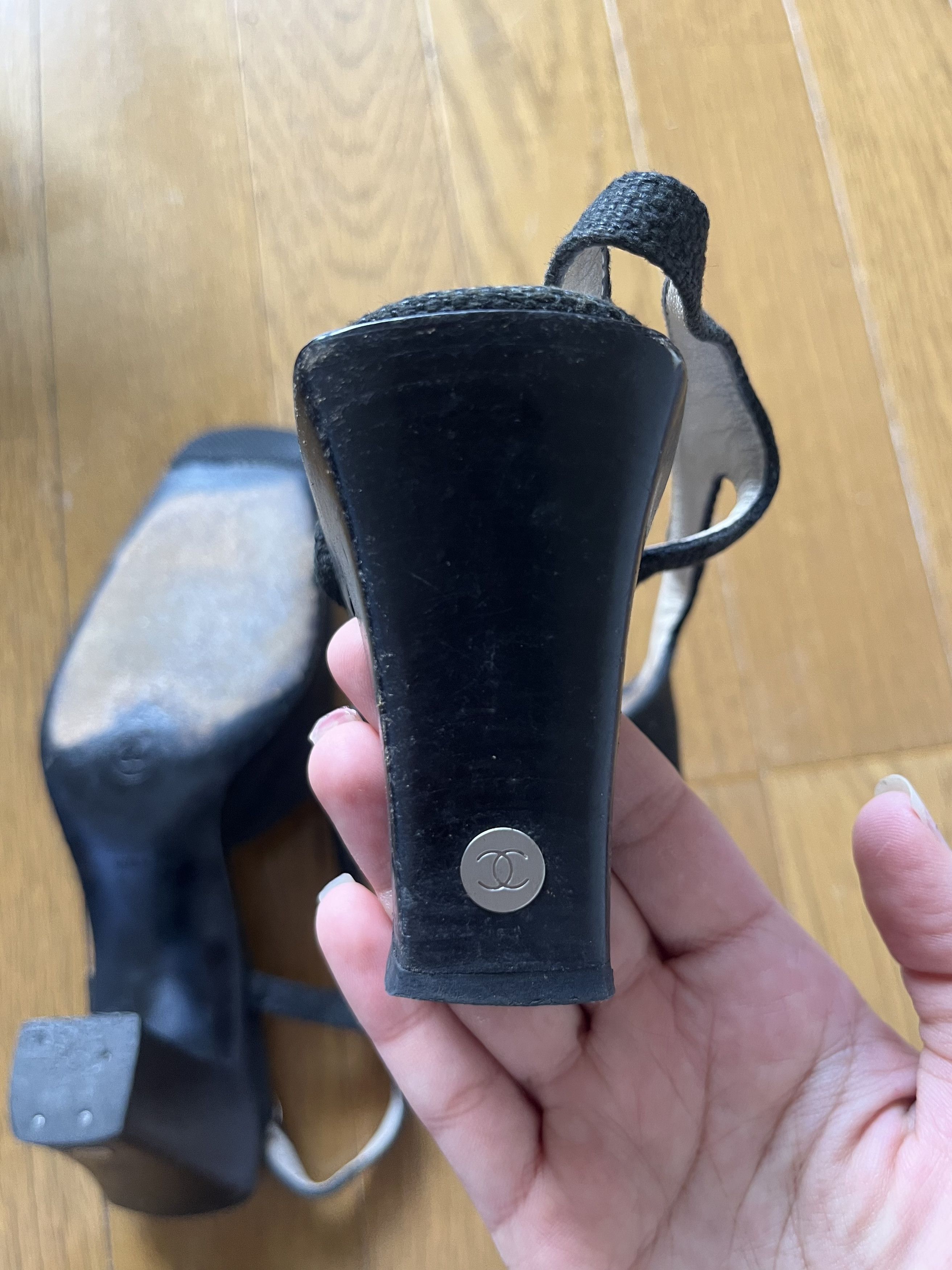 Chanel Chanel black slingback heels Size US 5 / IT 35 - 11 Thumbnail
