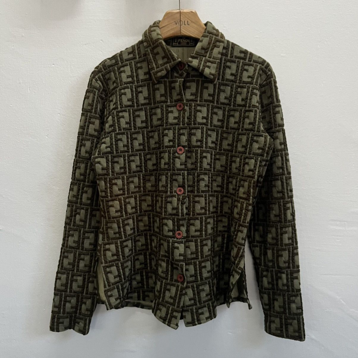 Fendi Rare Vintage Fendi Zucca FF Monogram Unisex Button Up Shirts Size US XXS / EU 40 - 1 Thumbnail