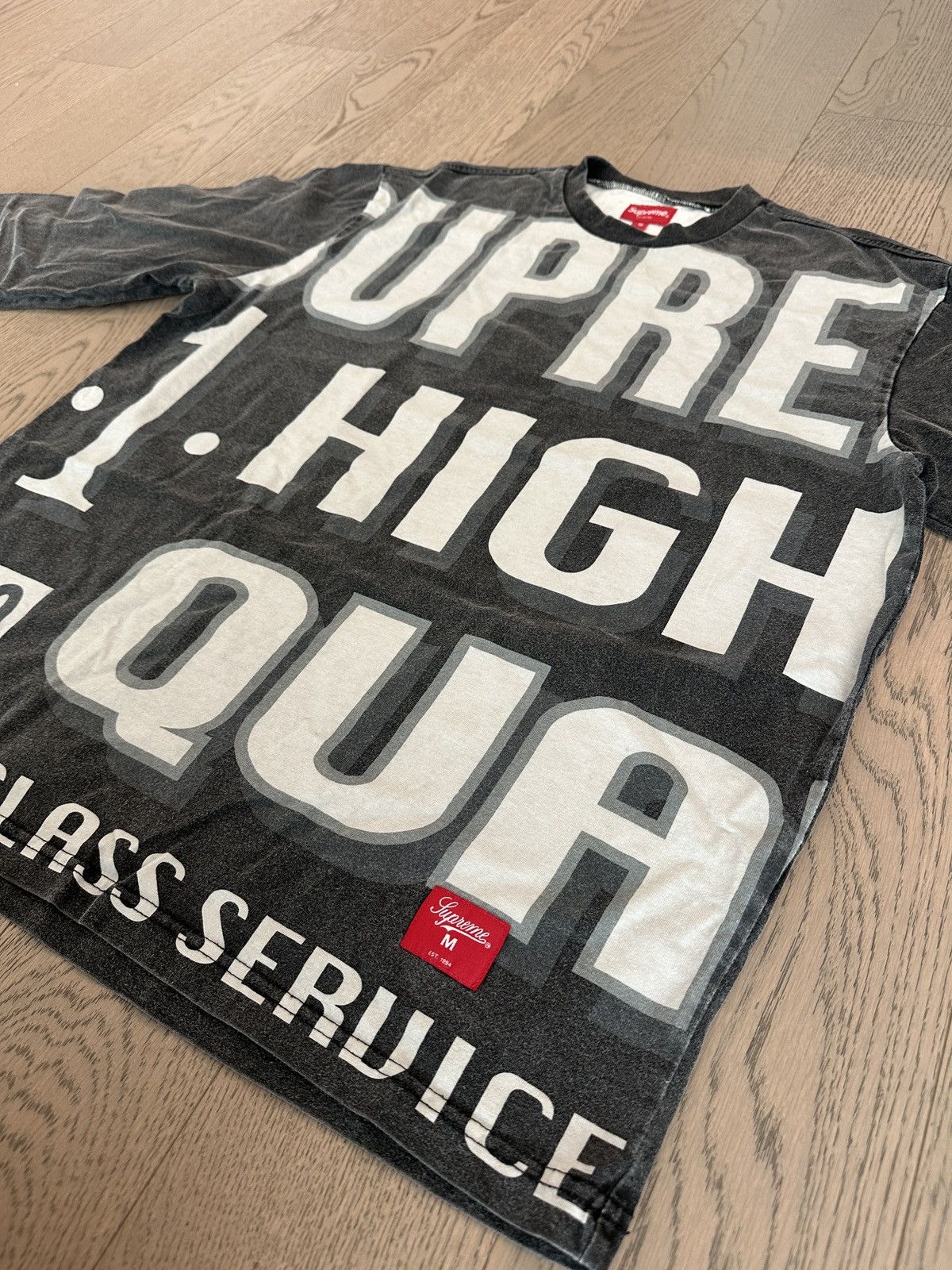 Supreme High Quality Service L/S Tee – Washed Black (SS20)