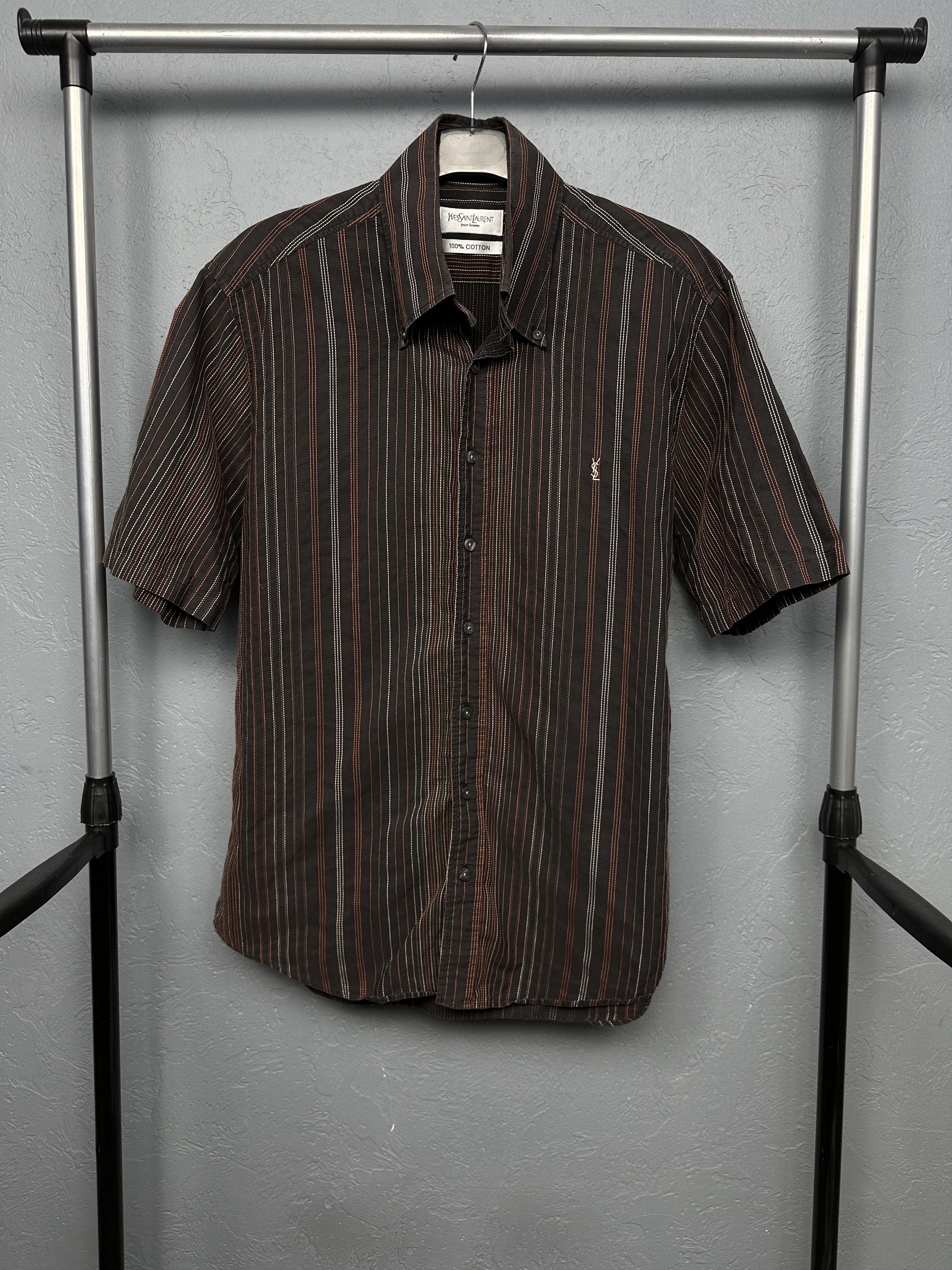 Yves Saint Laurent Yves Saint Laurent YSL Mens Short Sleeve Shirt Size US L / EU 52-54 / 3 - 1 Thumbnail