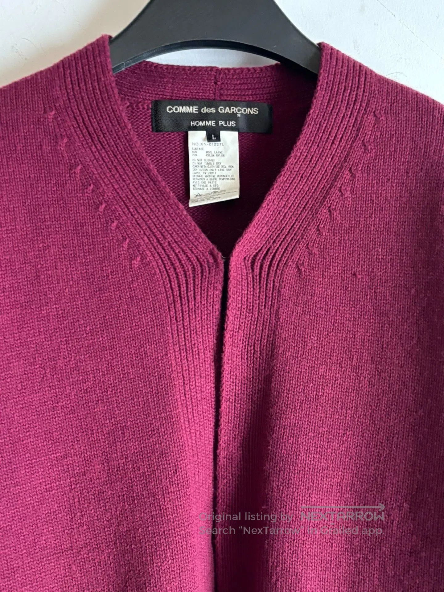 Comme des Garcons Homme Plus Comme des Garçons AW2000 Bordeaux Red Sweater. Size US L / EU 52-54 / 3 - 4 Thumbnail