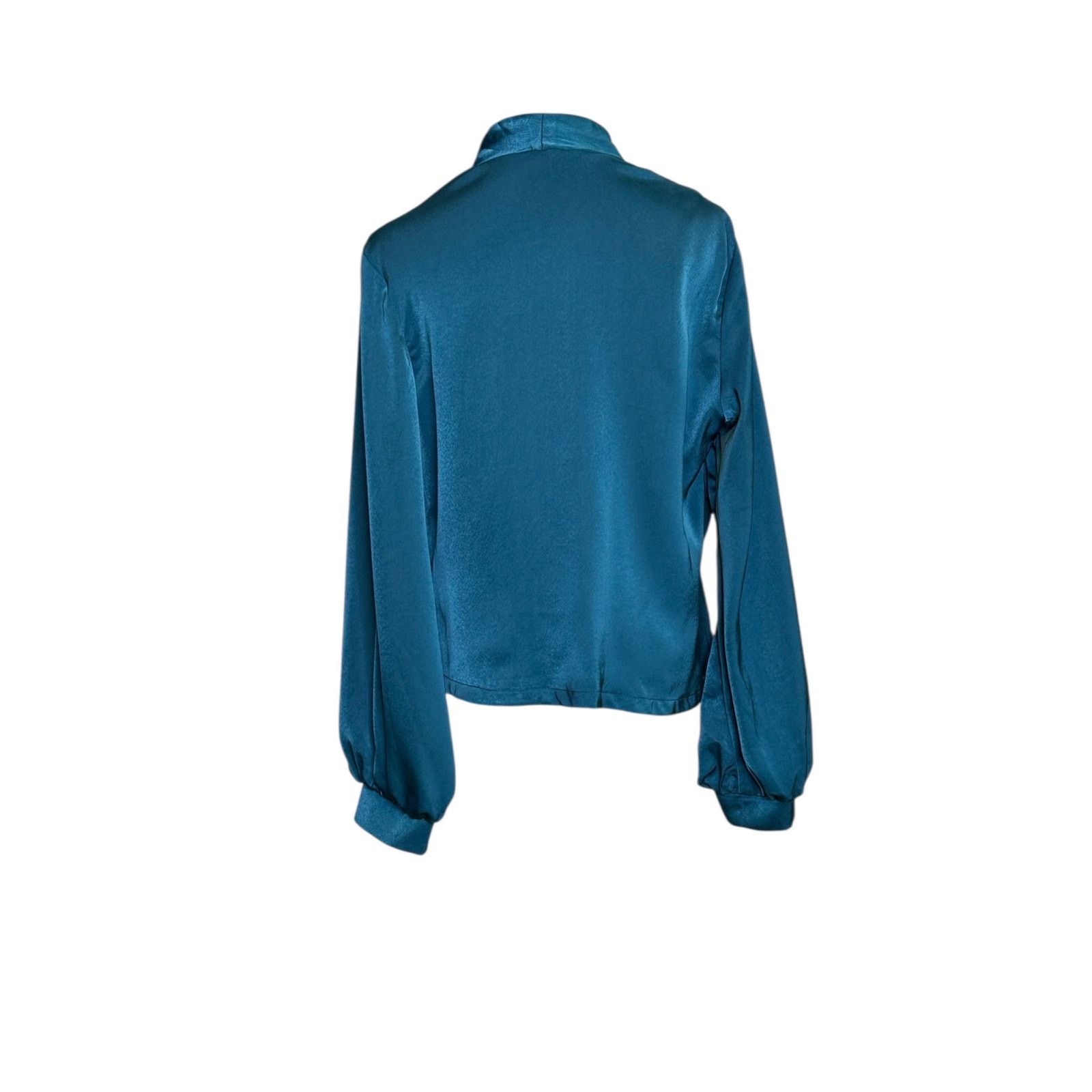 Shein Shein teal crossed front draped blouse size 6 Size M / US 6-8 / IT 42-44 - 12 Thumbnail