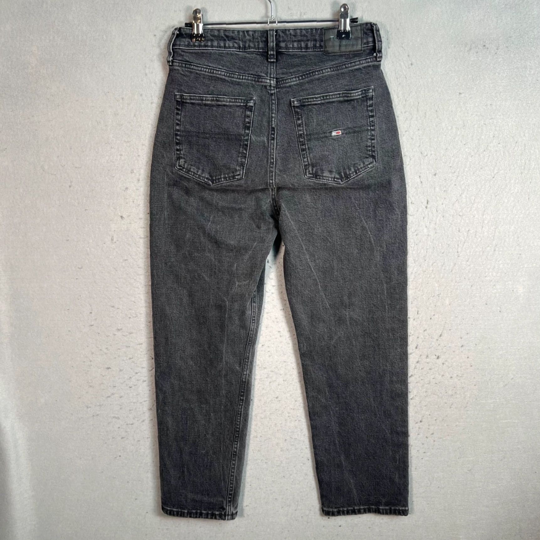 Tommy Hilfiger Tommy Jeans Womens Black Denim Jeans Size 27 x 30 Straight High Rise 5-Pocket Logo Vintage: No Size 27" / US 4 / IT 40 - 2 Thumbnail