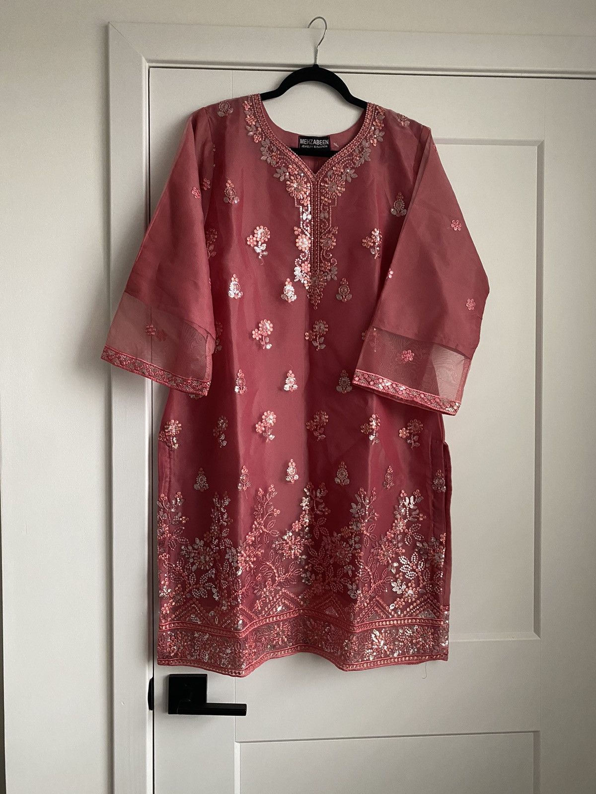 Other NWT Mehzabeen Peach/Pink Size L kurta 1pc Kameez Size L / US 10 / IT 46 - 1 Thumbnail