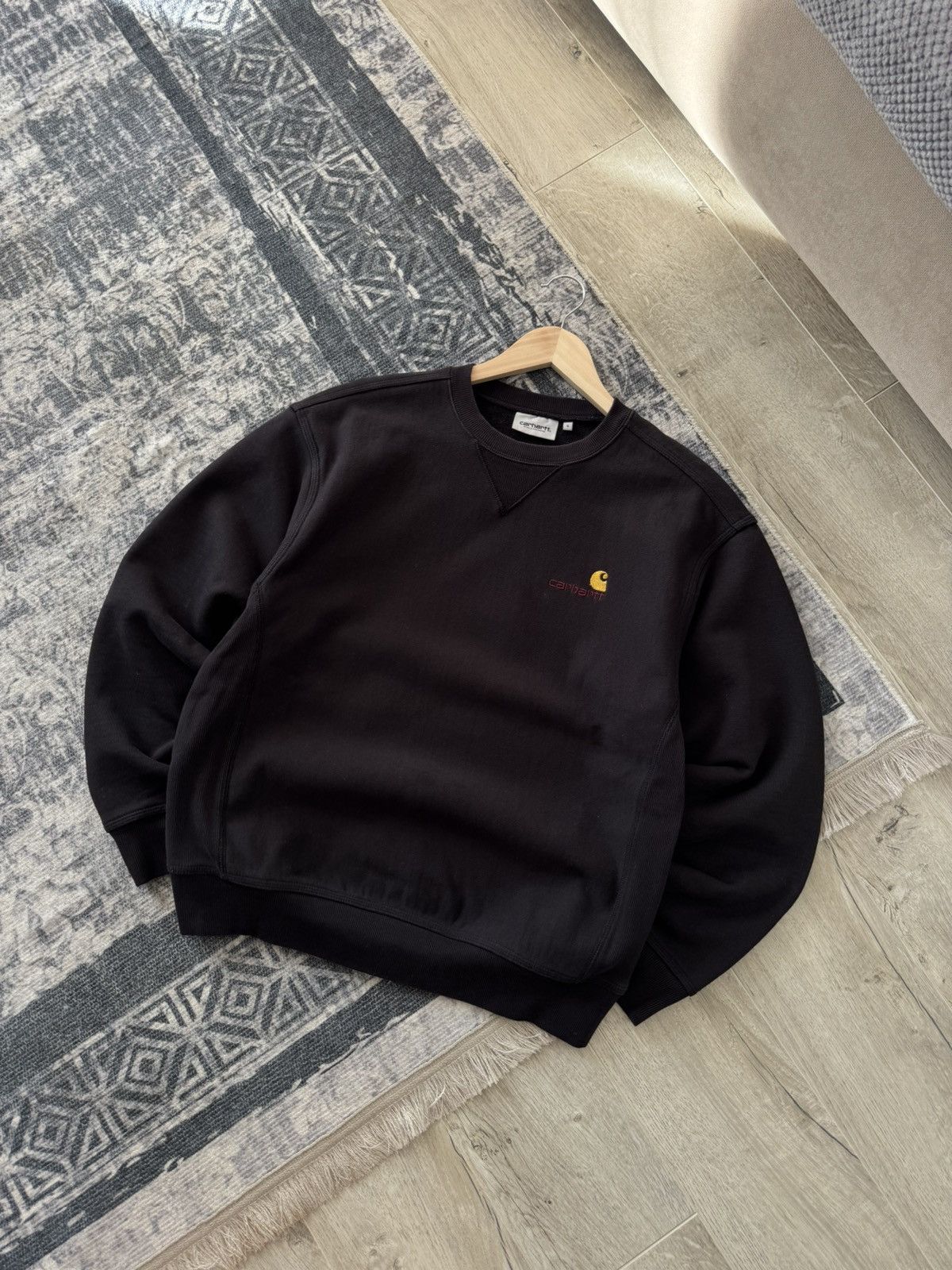 Carhartt Carhartt Black American Script Logo Basic Sweatshirt Size US S / EU 44-46 / 1 - 3 Thumbnail