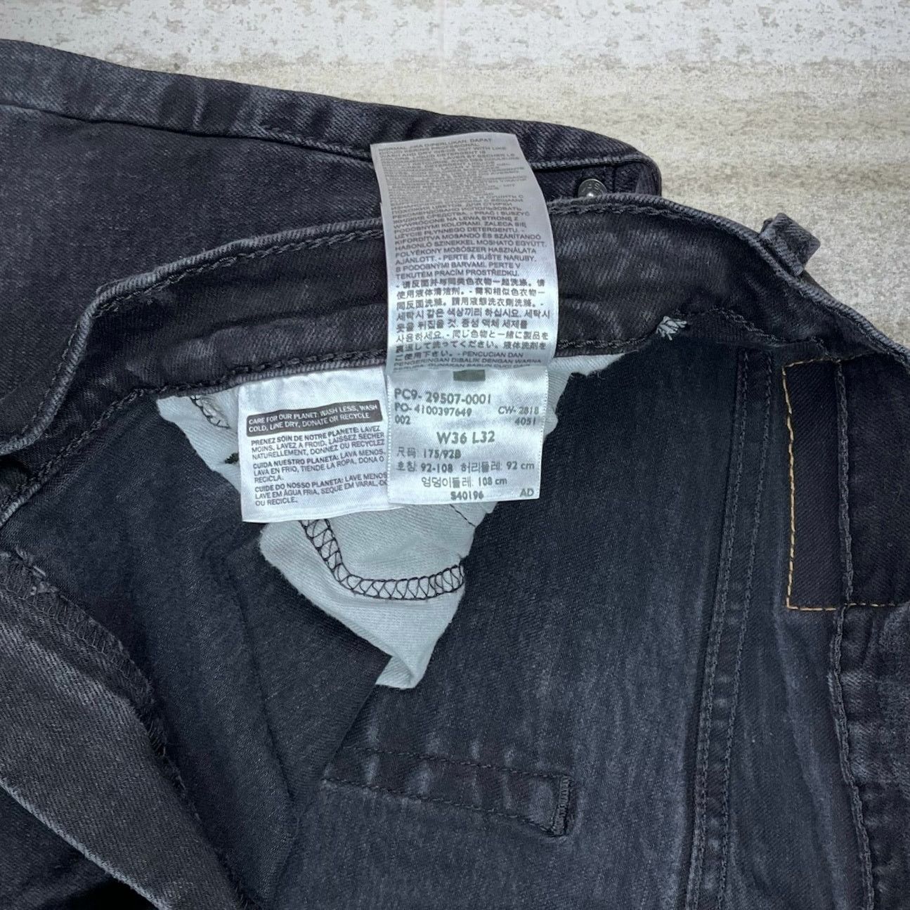 Levi's Vintage Y2K Levis Jeans 502 36x32 Regular Taper Black Wash Size US 36 / EU 52 - 5 Thumbnail