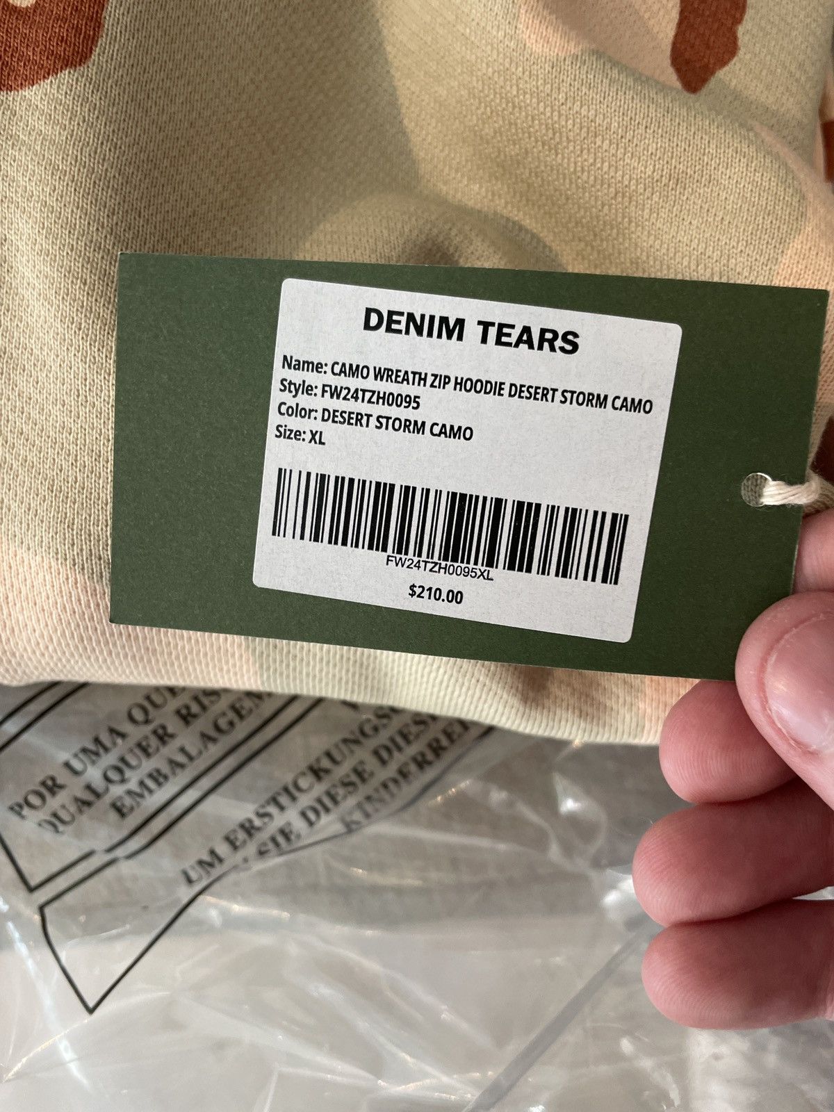 DENIM TEARS Denim Tears Cotton Wreath Zip Hoodie Tan Camo XL Size US XL / EU 56 / 4 - 8 Thumbnail