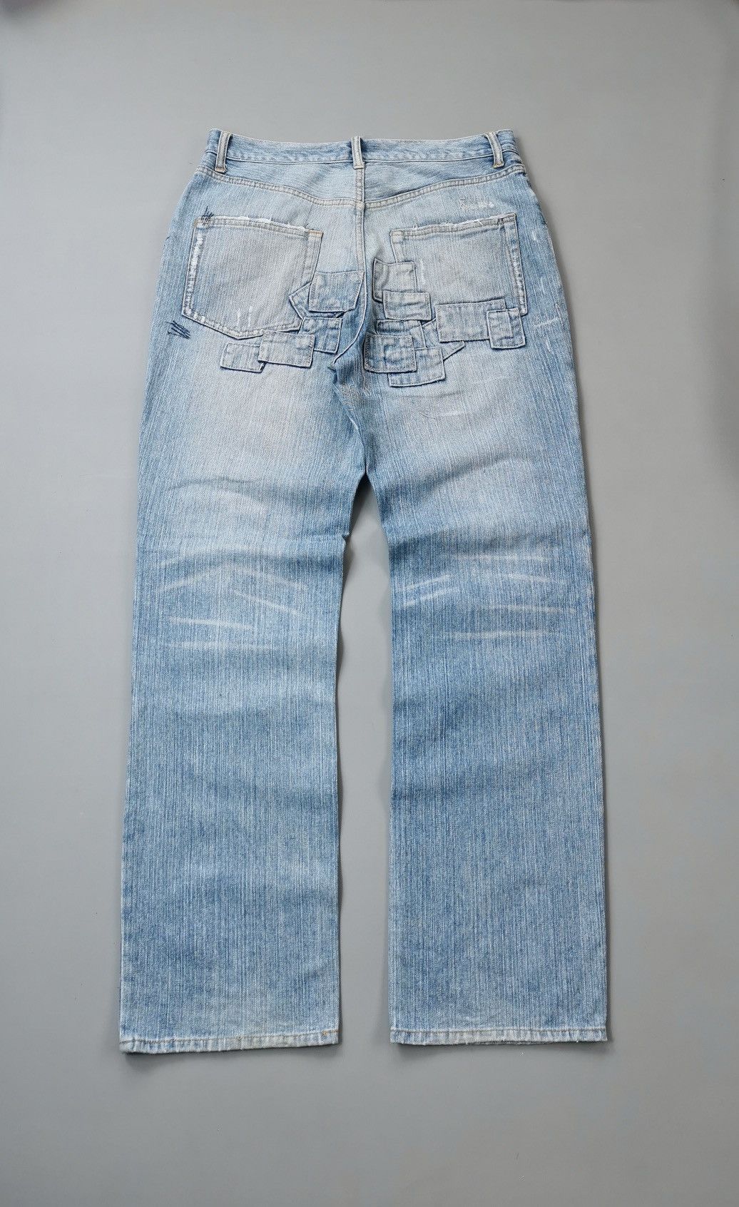 14th Addiction TTU Japan Patchwork Square Distressed Denim Jeans Size US 31 - 3 Thumbnail
