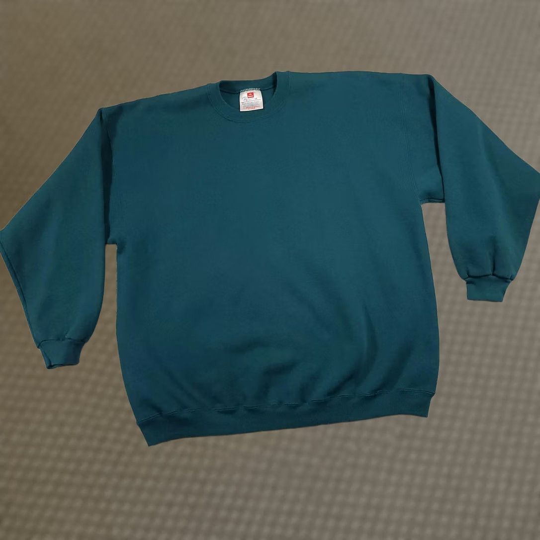 Hanes VINTAGE Hanes Premium Sweatshirt Mens 2XL Crewneck Heavyweight Pullover Classic Green Size US XXL / EU 58 / 5 - 1 Thumbnail