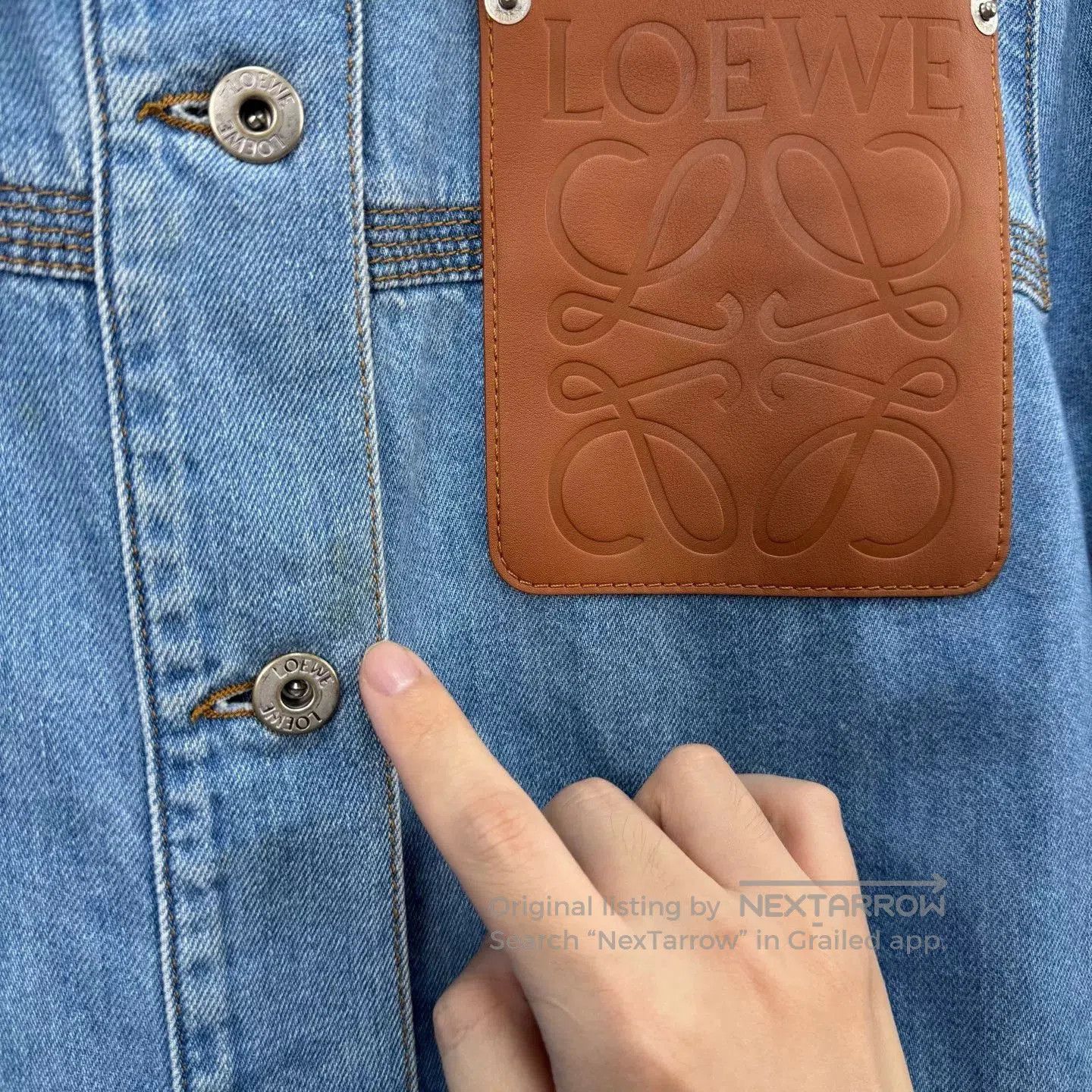 Loewe Loewe Denim Jacket with Leather Patch. Size US S / EU 44-46 / 1 - 4 Thumbnail