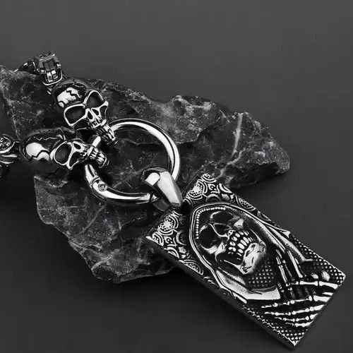 Jewelry × Vintage Carved Stereo Card Skull Necklace Size ONE SIZE - 3 Thumbnail