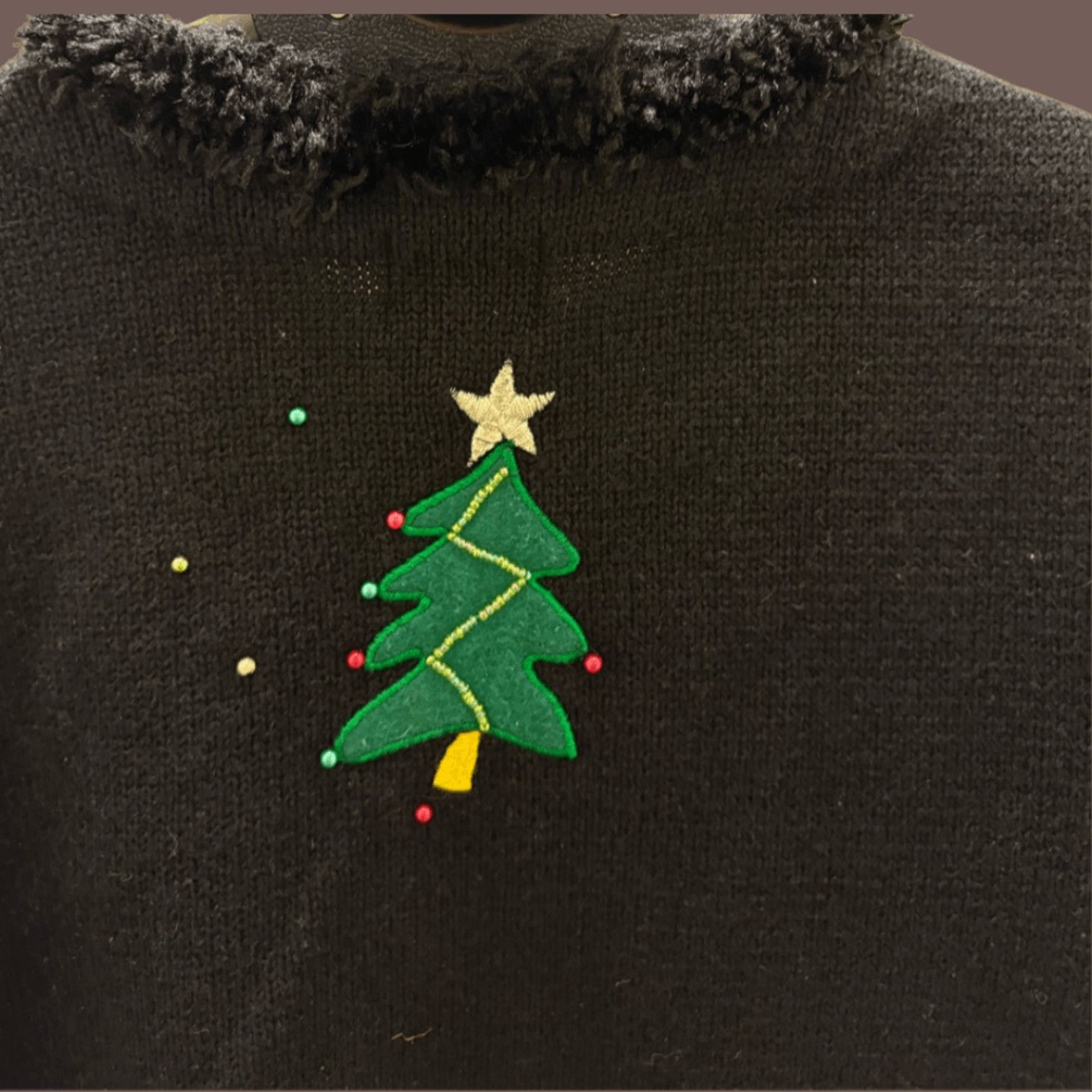 Vintage Vintage Berek Cardigan | Black, Holiday Embroidery | Size M Size M / US 6-8 / IT 42-44 - 6 Thumbnail