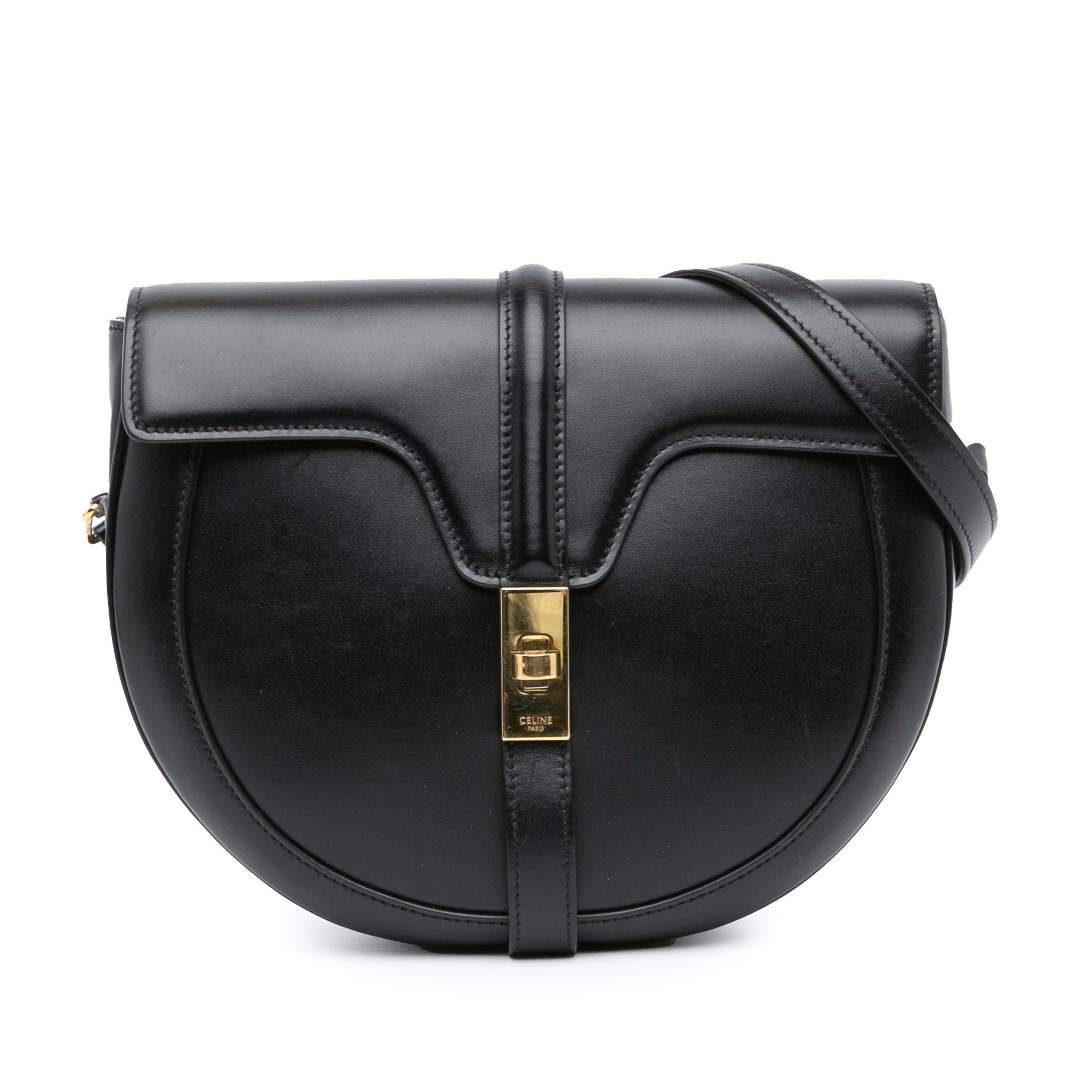 Celine Celine Medium Leather Besace 16 Crossbody Black Size ONE SIZE - 1 Thumbnail