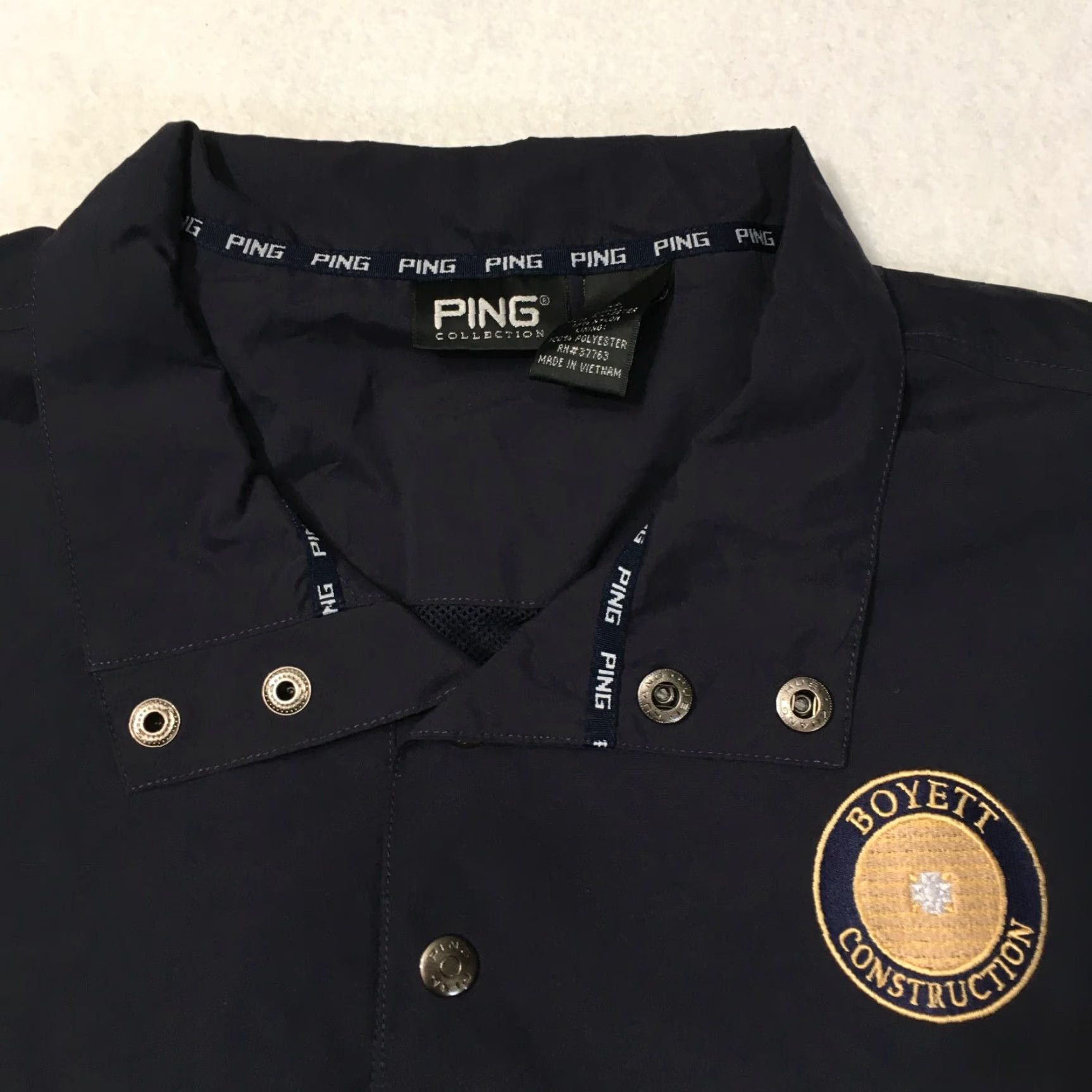 Vintage PING Collection Pullover Windbreaker Jacket – Mens XL Blue, Short Sleeve, Snap Closure, Golf Activewear Windshirt, Lined, Polyester Size US XL / EU 56 / 4 - 2 Thumbnail