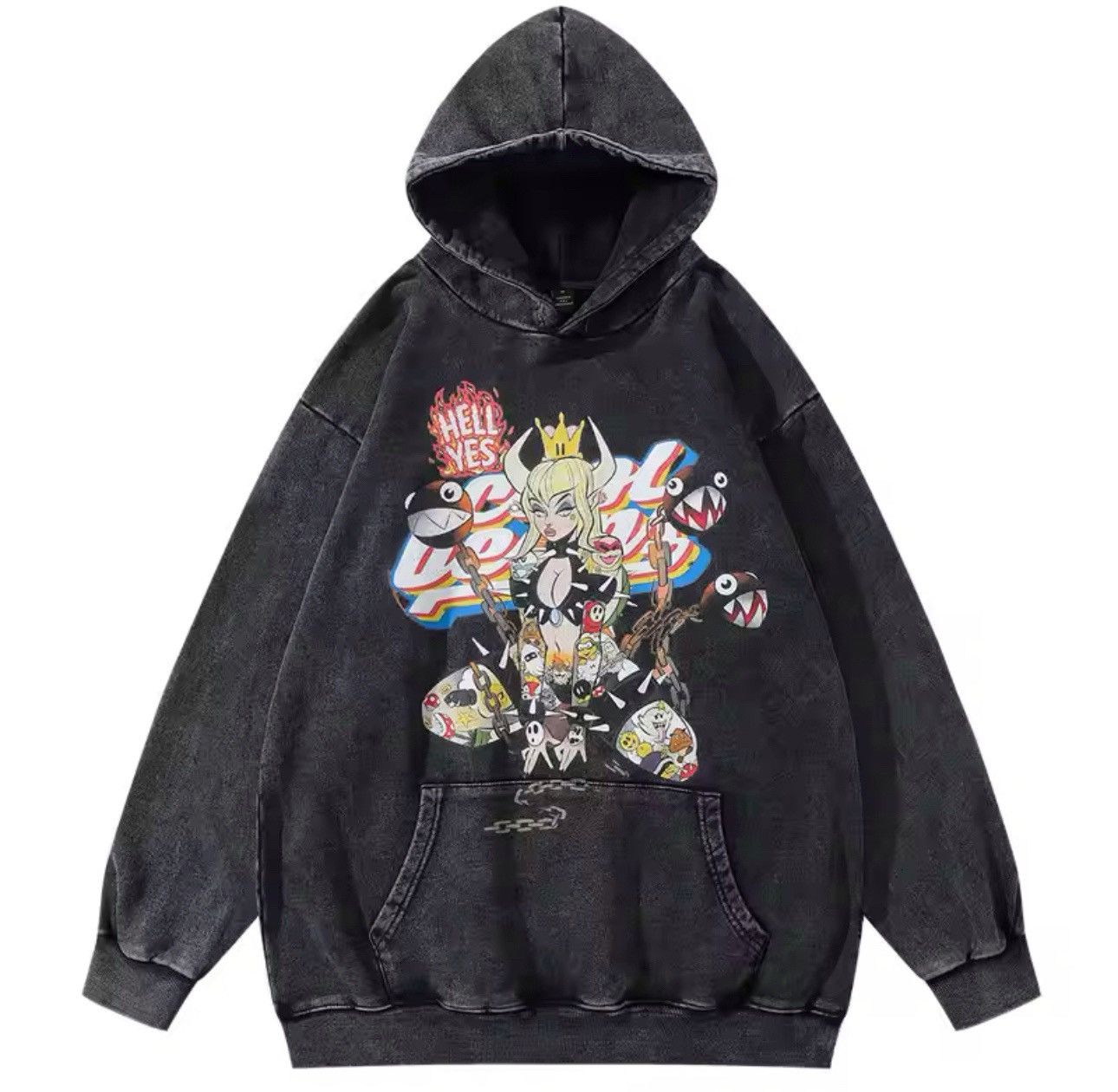 Japanese Brand × Vintage Streetwear Cartoon Anime Grunge Y2k Girl Print Hoodie Size US L / EU 52-54 / 3 - 1 Thumbnail