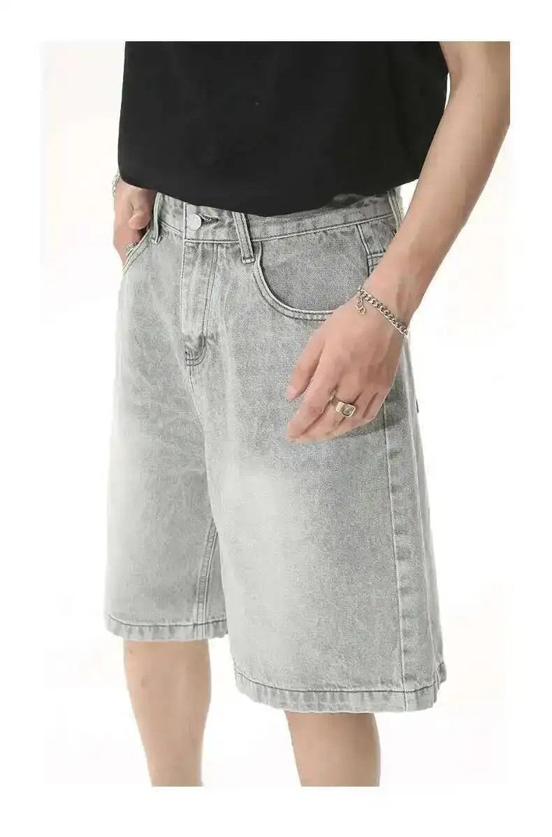 Japanese Brand Gray Wide Leg Baggy Shorts Size US 32 / EU 48 - 5 Thumbnail