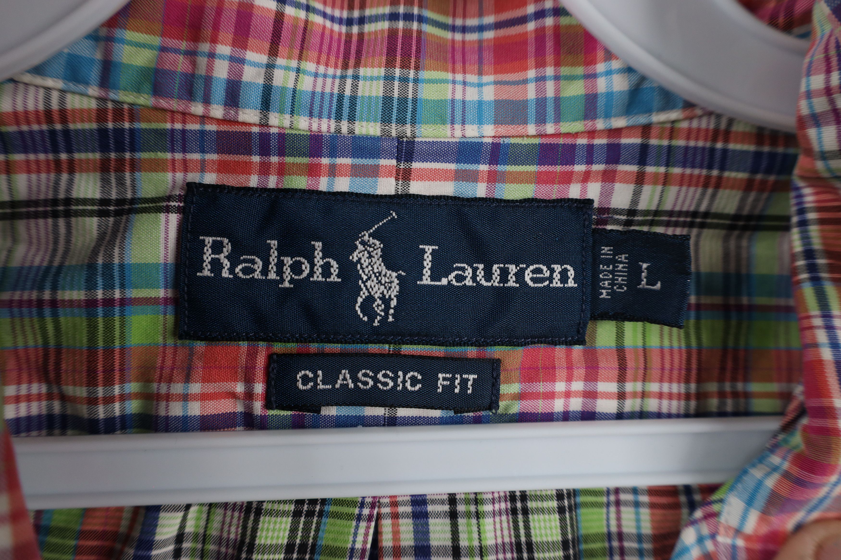Ralph Lauren × Vintage Vintage 90s Ralph Lauren Fit Rainbow Plaid Button Down Shirt Size US L / EU 52-54 / 3 - 6 Thumbnail