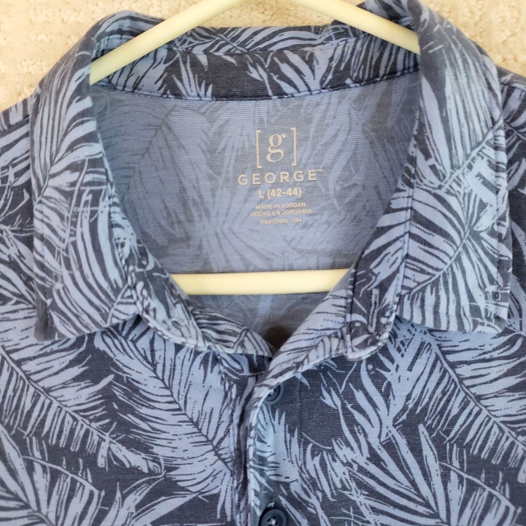 George George Hawaiian Short Sleeve Button Shirt Men Lg Blue Floral Shirt Size US L / EU 52-54 / 3 - 4 Thumbnail