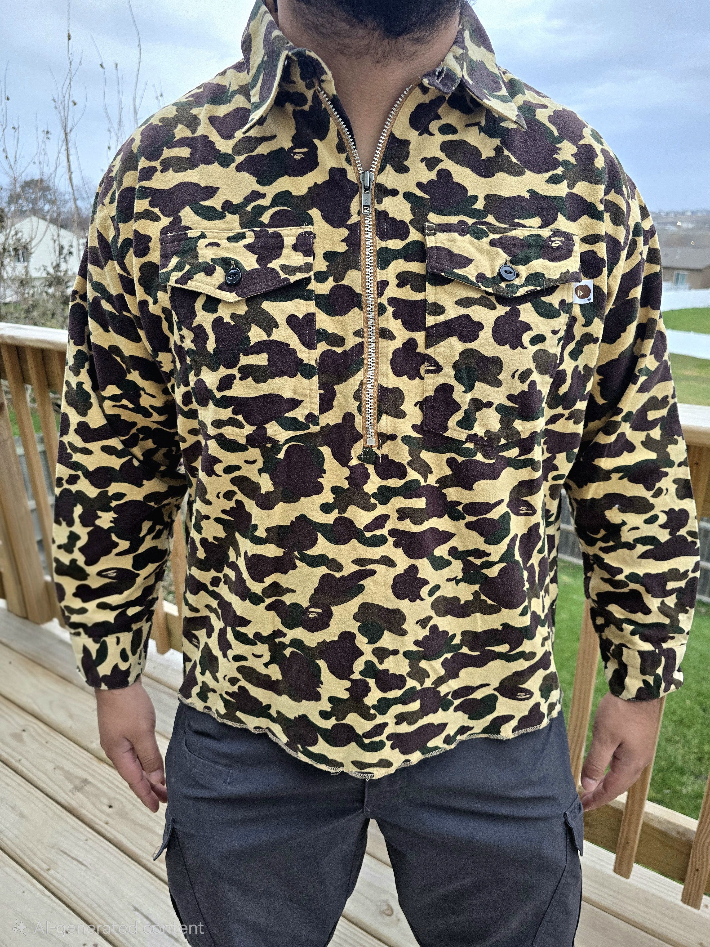 Nigo Vintage 90s BAPE 1st Camo Quarter Zip Shirt – Nigo Era Size US M / EU 48-50 / 2 - 1 Thumbnail