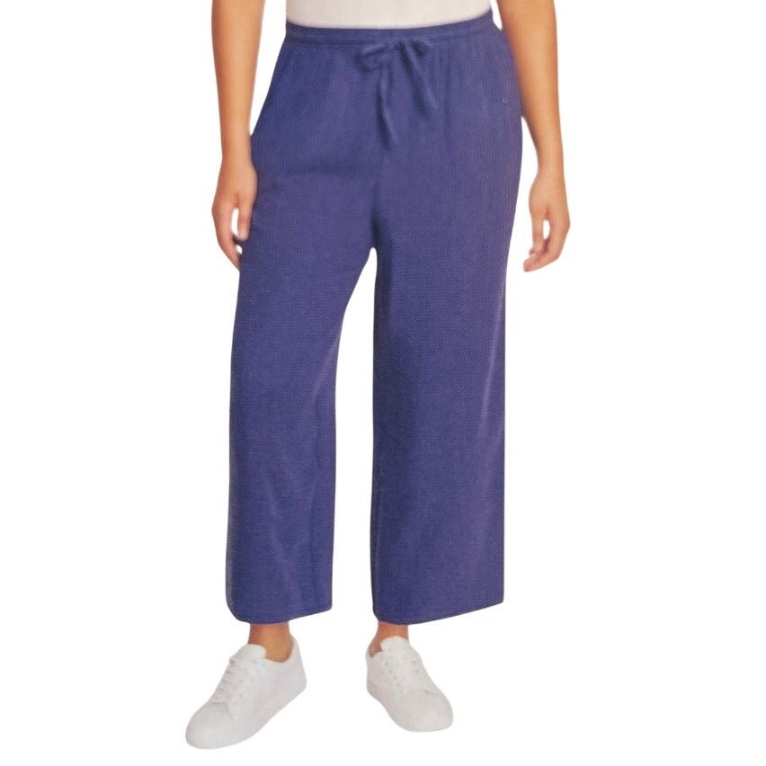 Jessica Simpson Jessica Simpson Womens Blue Wide-Leg Ankle Crop Pants XL Size 36" / US 14 / IT 50 - 2 Thumbnail