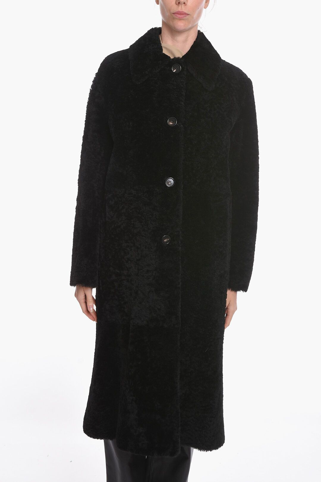 image of Bottega Veneta Og1Mm0124 Coat In Black, Women's (Size Small)