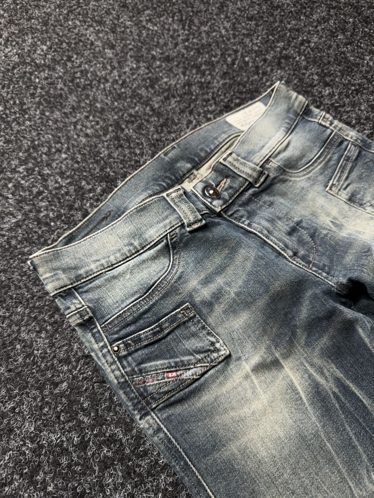 Diesel Diesel Jegonfire Opium 00s Y2K Faded Biker Skinny Jeans W27 Size 27" / US 4 / IT 40 - 7 Thumbnail