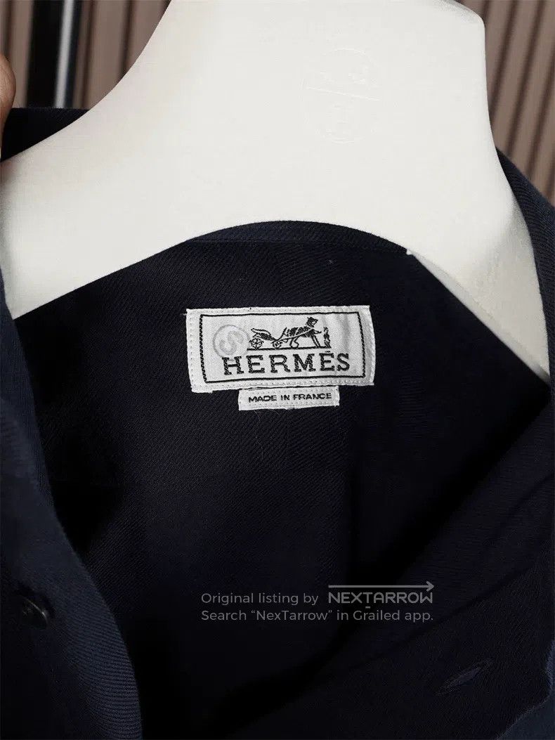 Hermes Hermes Cashmere and Sea Island Cotton Blended Shirt Size US XXS / EU 40 - 3 Thumbnail