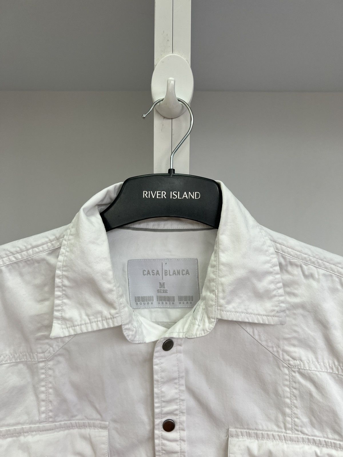 Casablanca × Designer × Vintage Vintage CasaBlanca Denim White Button Up Shirt Size US M / EU 48-50 / 2 - 6 Thumbnail
