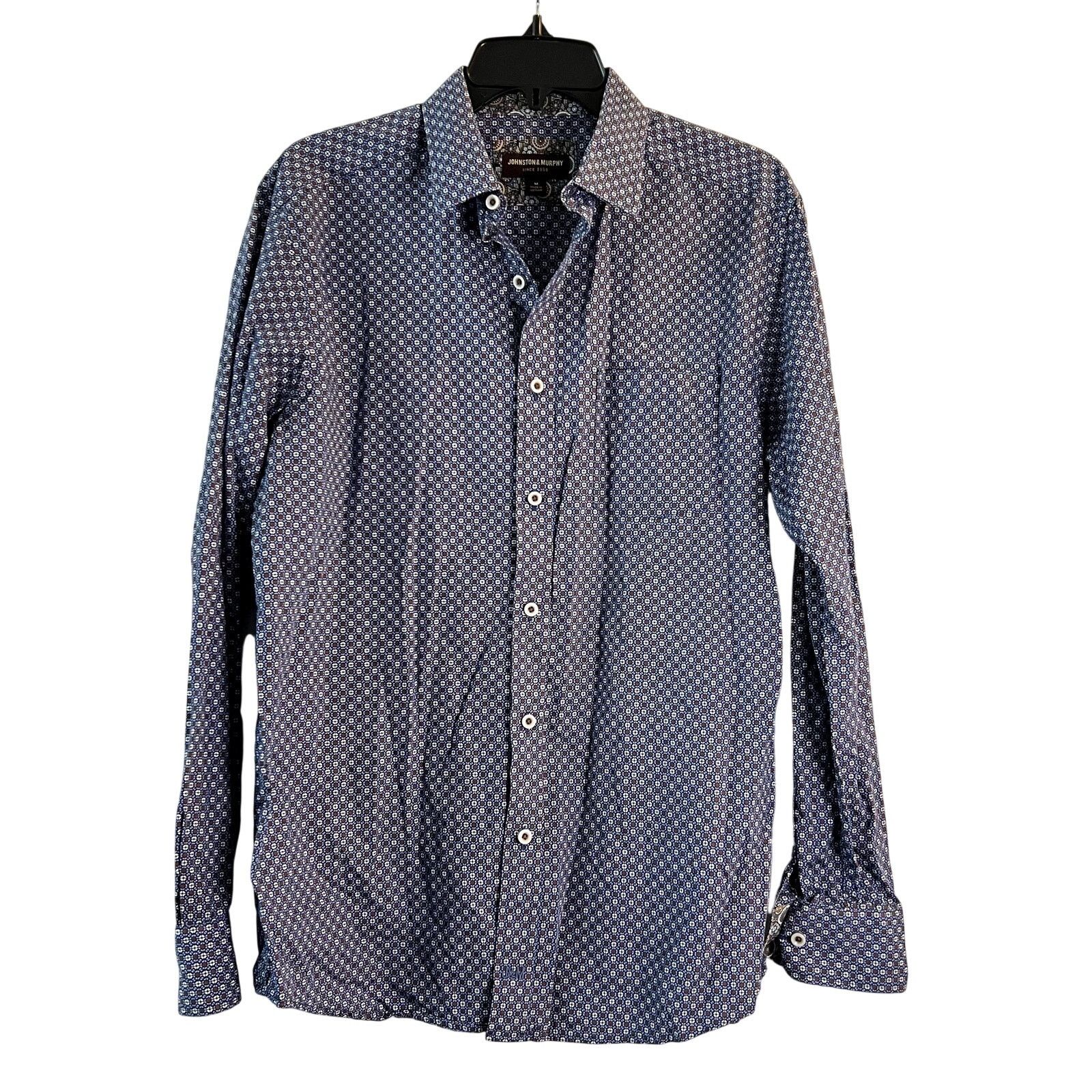 Johnston & Murphy Johnston & Murphy printed shirt size M blue burgundy Size US M / EU 48-50 / 2 - 1 Thumbnail