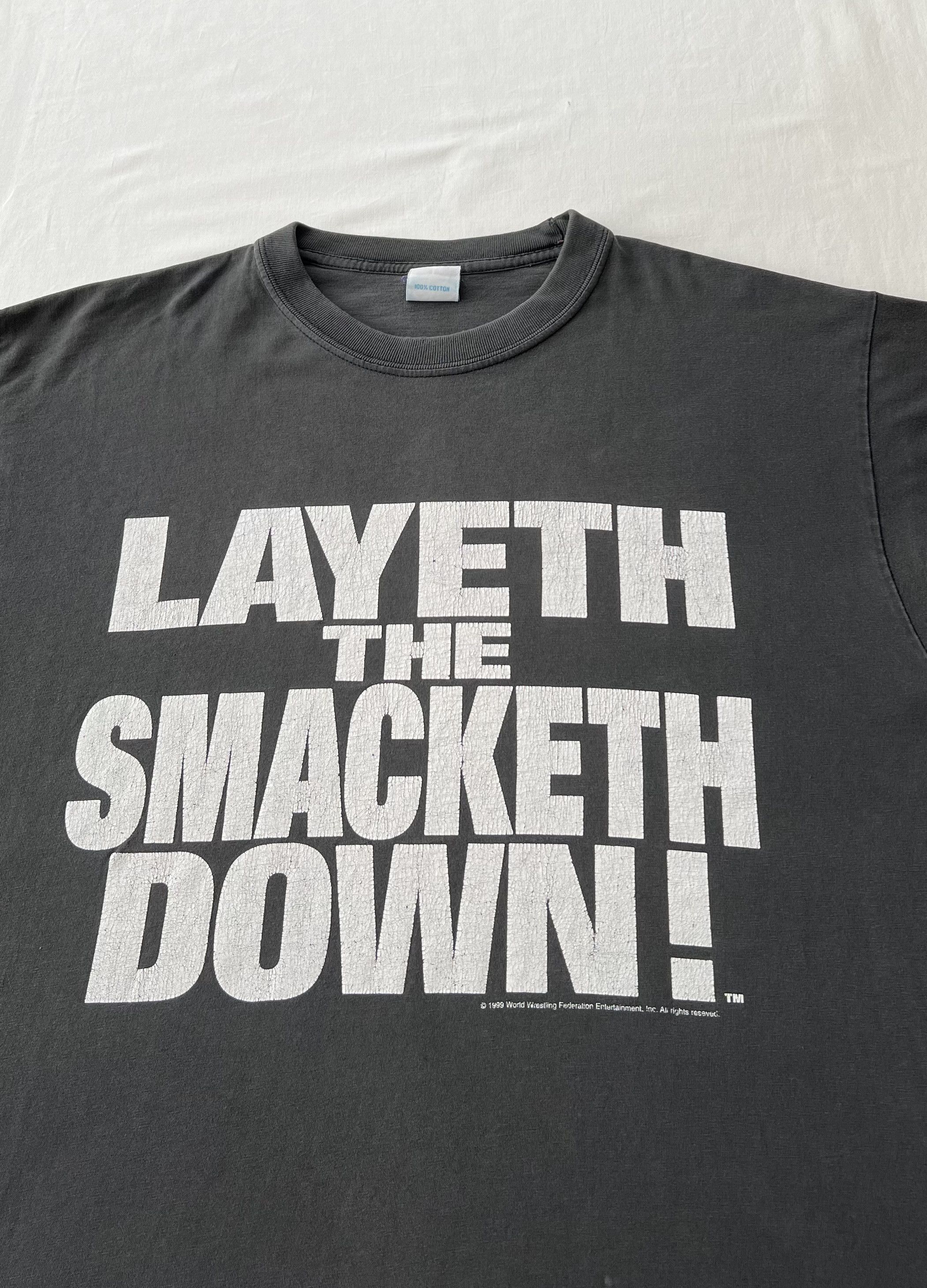 WWE Vintage 1999 The Rock WWE Layeth The Smacketh Down Candy Ass Size US L / EU 52-54 / 3 - 5 Thumbnail