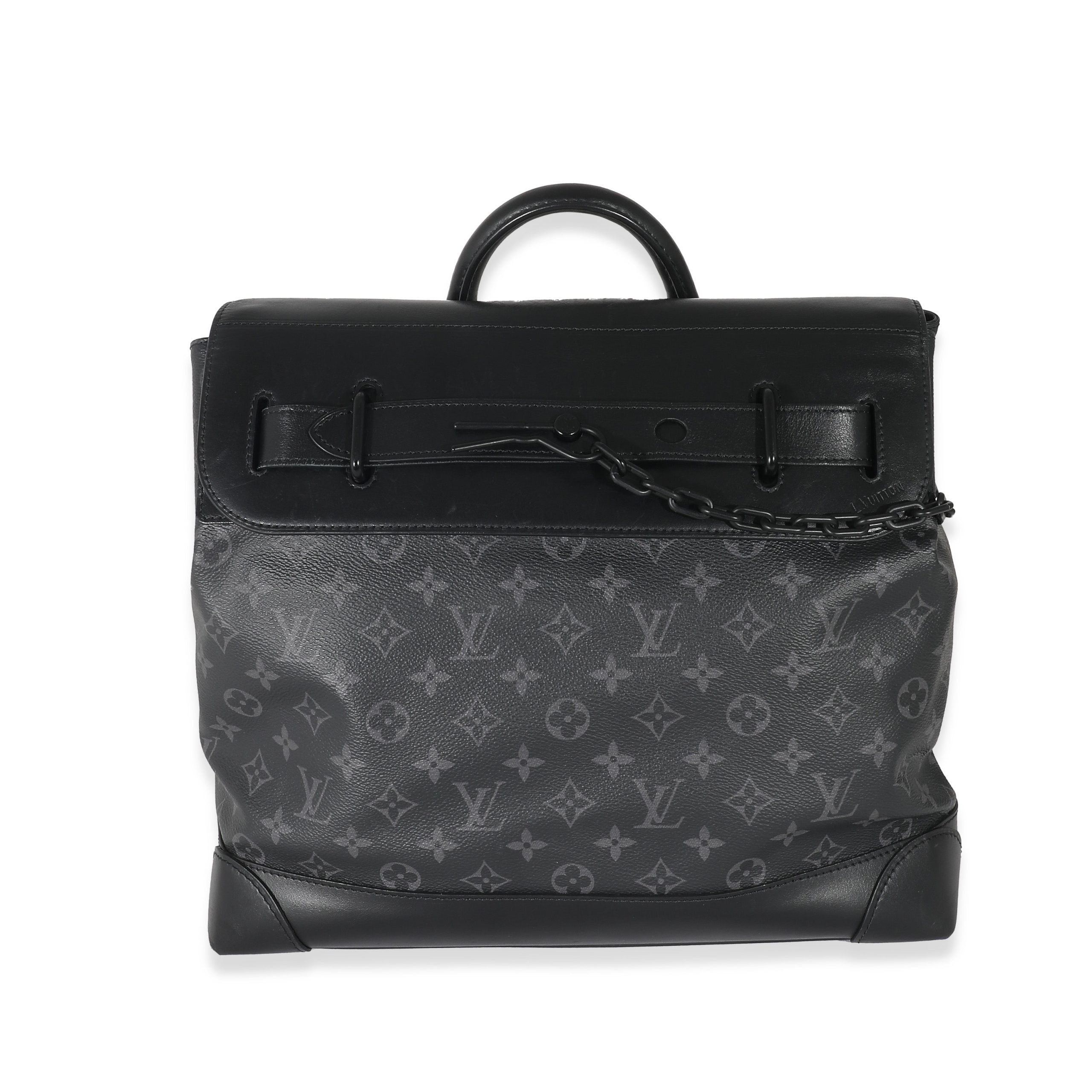 image of Louis Vuitton Black Taurillon Monogram Eclipse Steamer Pm, Women's