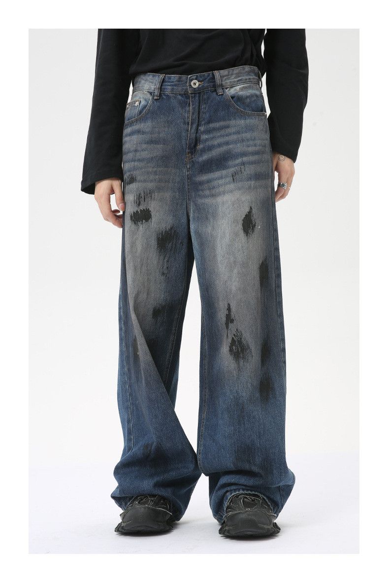 Japanese Brand × Jean Street Fashion Ink-Splashed Straight Washed Jeans Size US 32 / EU 48 - 1 Thumbnail