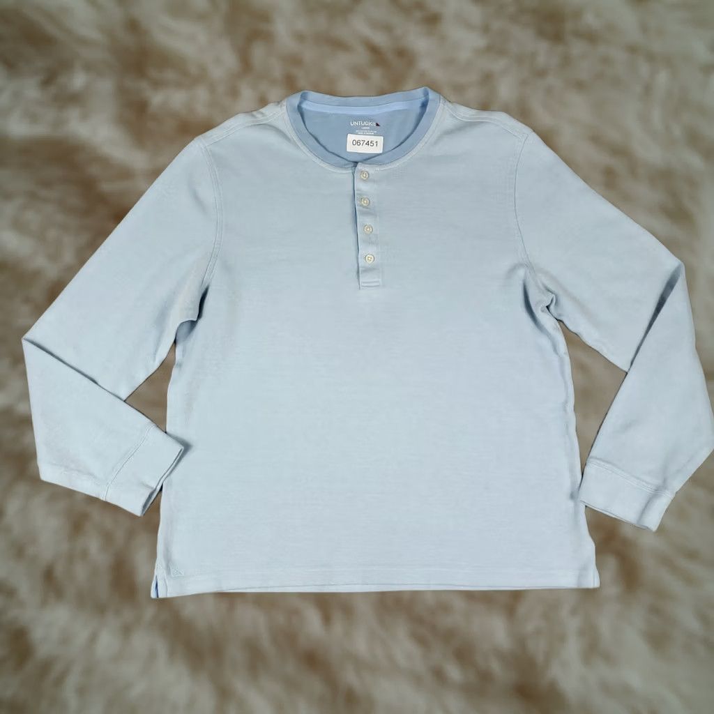 UNTUCKit UNTUCKit T Shirt Mens Large Blue Henley Casual Long Sleeve Adult Shirt Size US L / EU 52-54 / 3 - 1 Thumbnail
