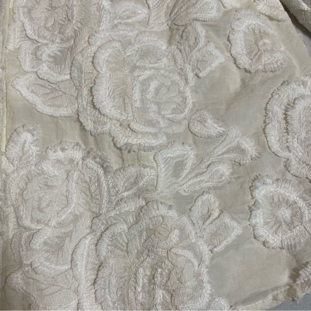 Current Air Current Air Floral Embroidered Cotton 3/4 Bell Sleeve Ivory Size XS / US 0-2 / IT 36-38 - 8 Thumbnail
