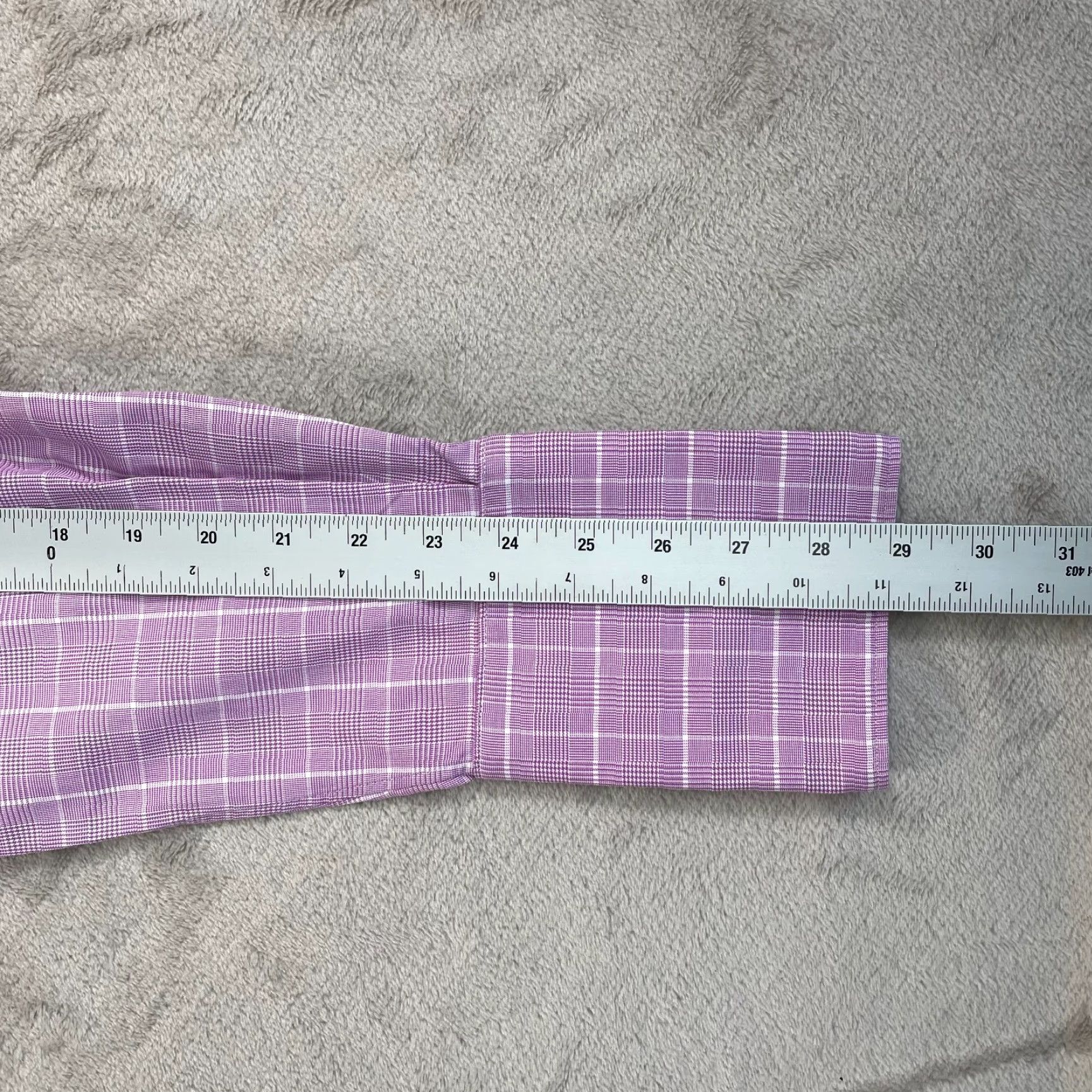 Phineas Cole Phineas Cole Dress Shirt Men 15.5 Lavender Glen Check Designer Made in Canada Size 42R - 7 Thumbnail